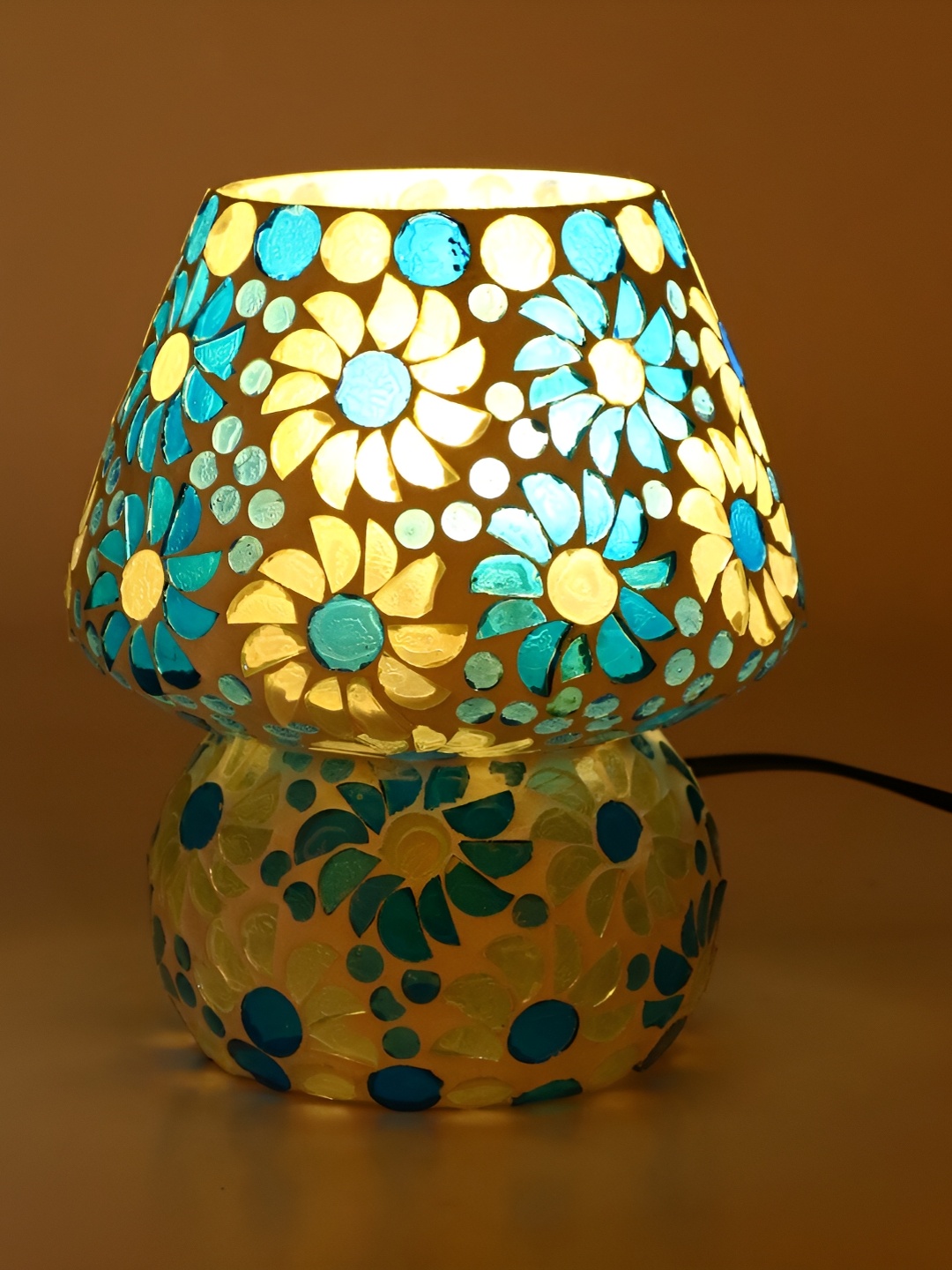 

1ST TIME White Textured Glass Traditional Frustum Shaped Table Lamp