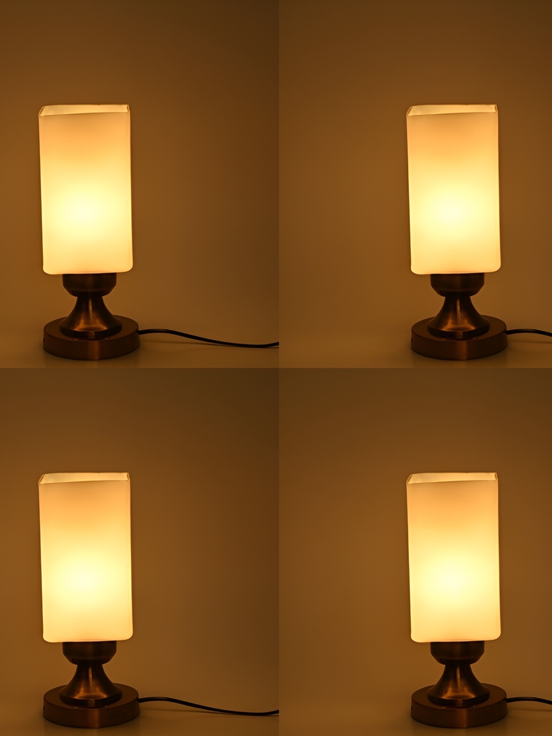 

1ST TIME White 4 Pieces Textured Metal Traditional Cylindrical Shaped Table Lamp
