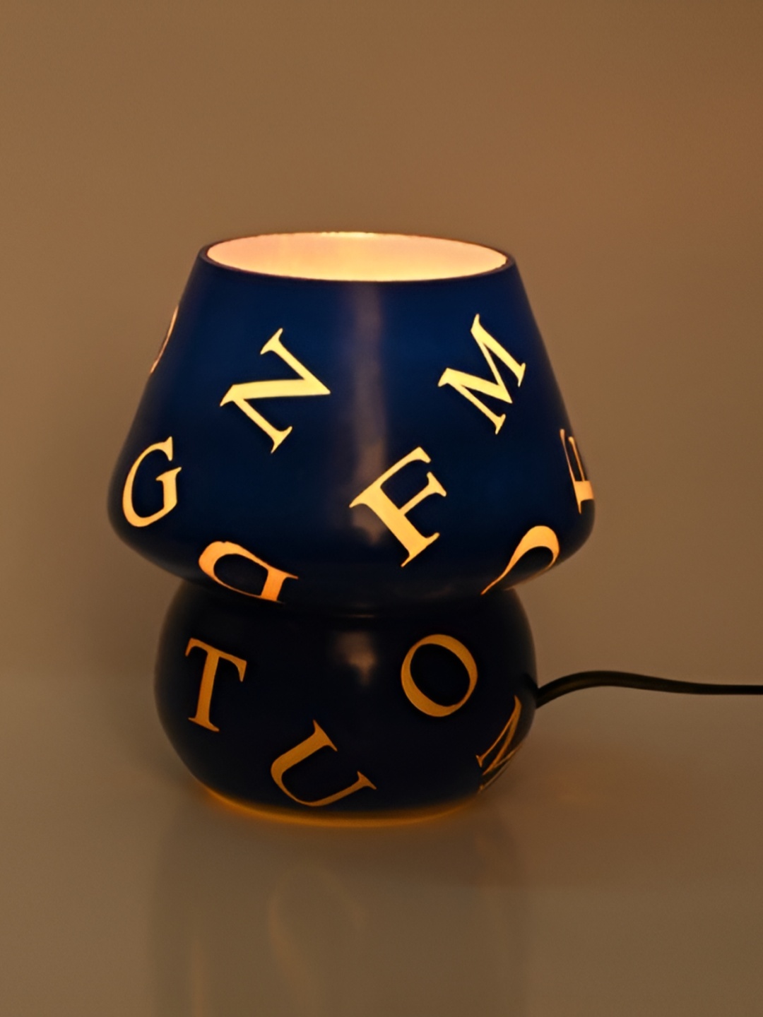 

1ST TIME Blue Printed Metal Contemporary Table Lamp
