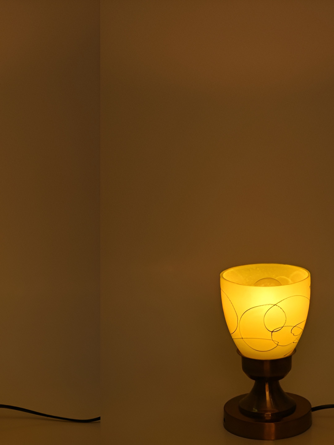 

1ST TIME Yellow 2 Pieces Printed Contemporary Table Lamp