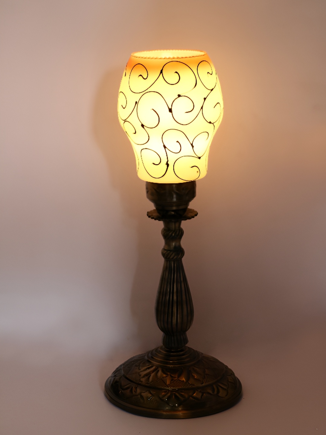 

1ST TIME White Printed Metal Contemporary Table Lamp