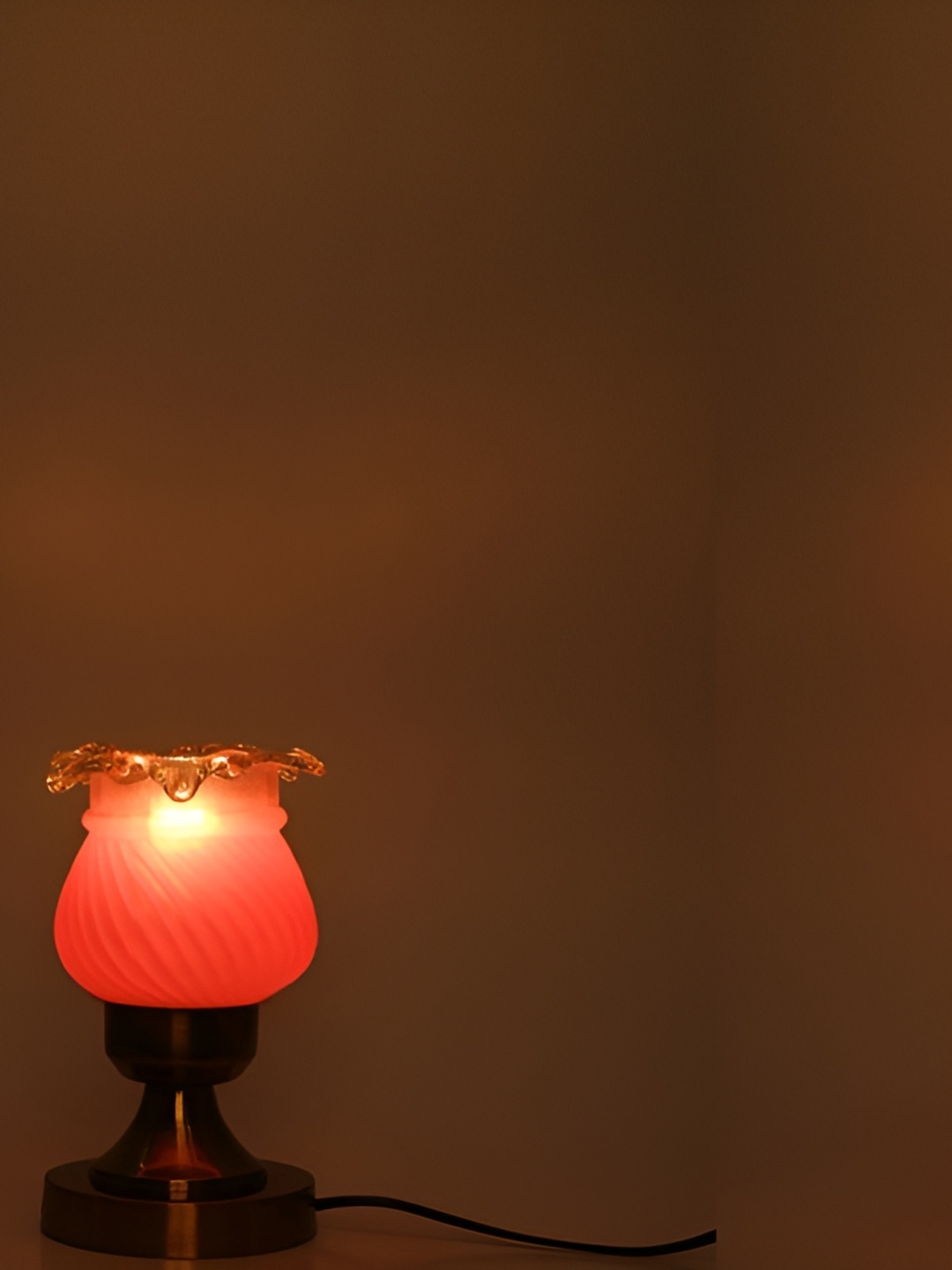 1ST TIME Pink Metal Traditional Bell Shaped Table Lamp