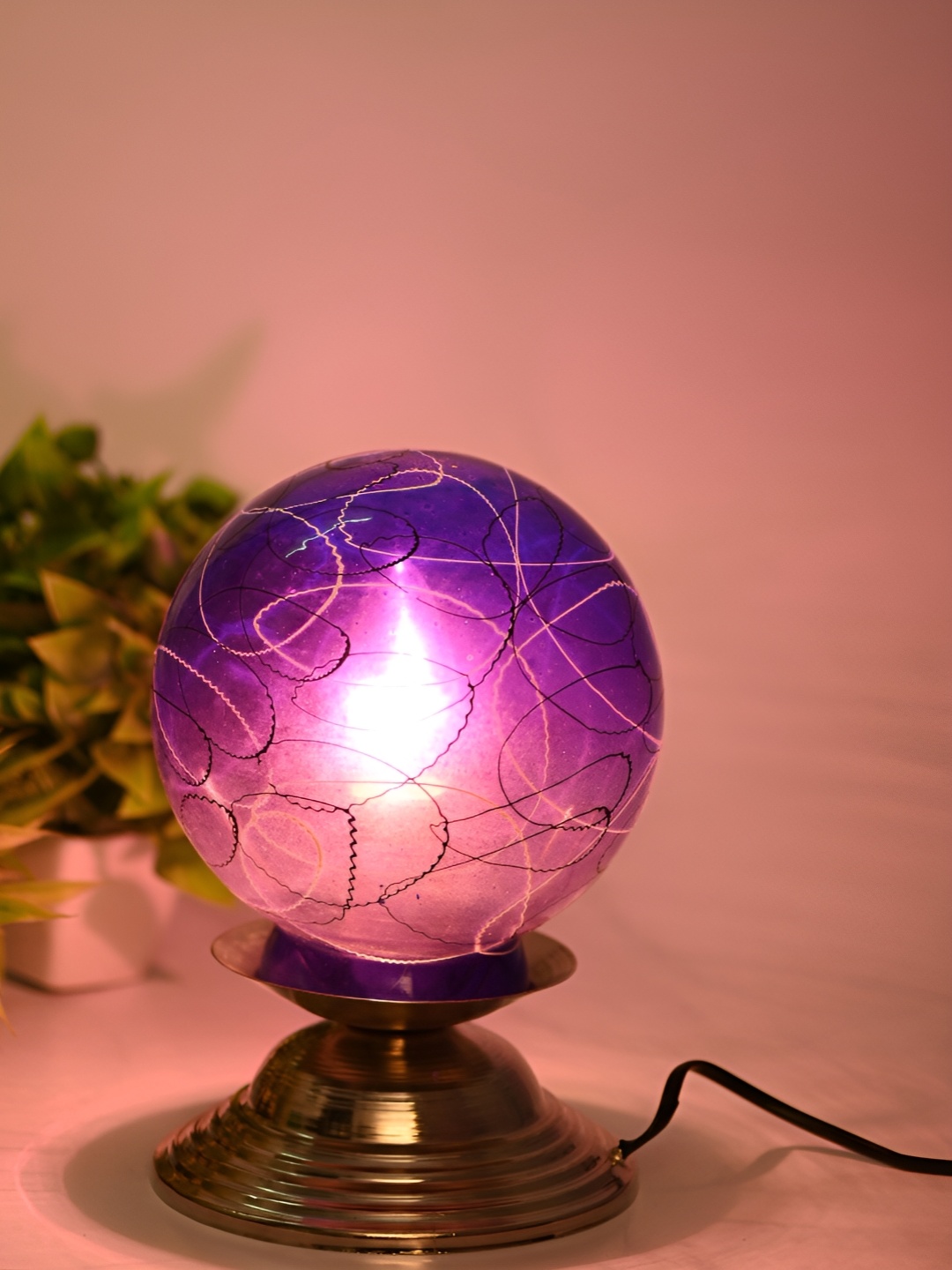 

1ST TIME Purple Printed Metal Contemporary Table Lamp