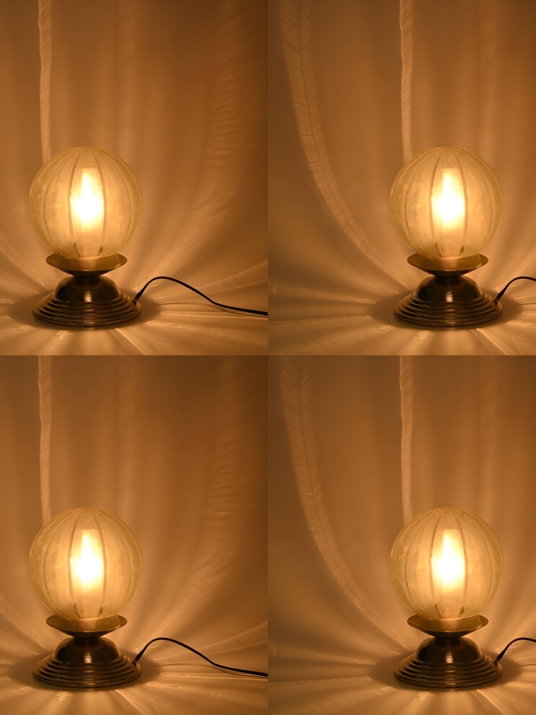

1ST TIME Gold-Toned & Transparent 4 Pcs ContemporarySpherical Metal Table Lamp
