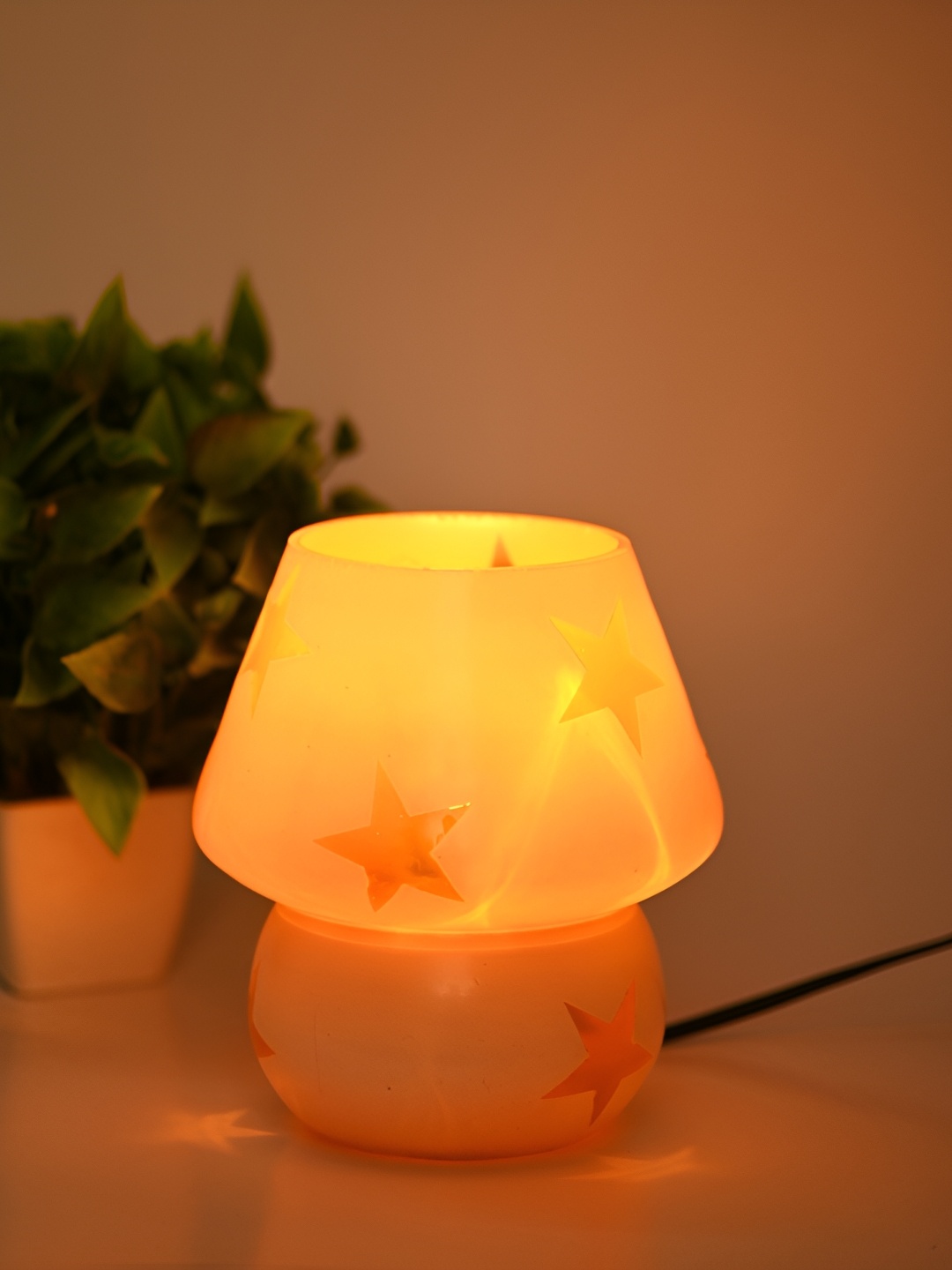 

1ST TIME Orange Printed Metal Contemporary Table Lamp