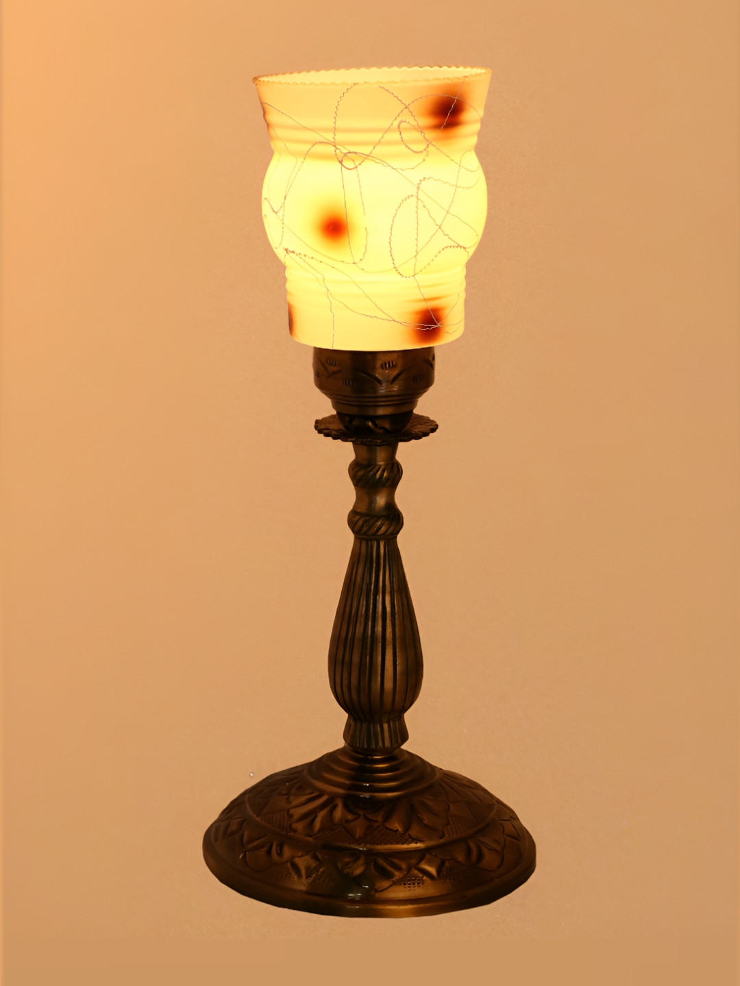 

1ST TIME White Printed Contemporary Abstract Shaped Table Lamp