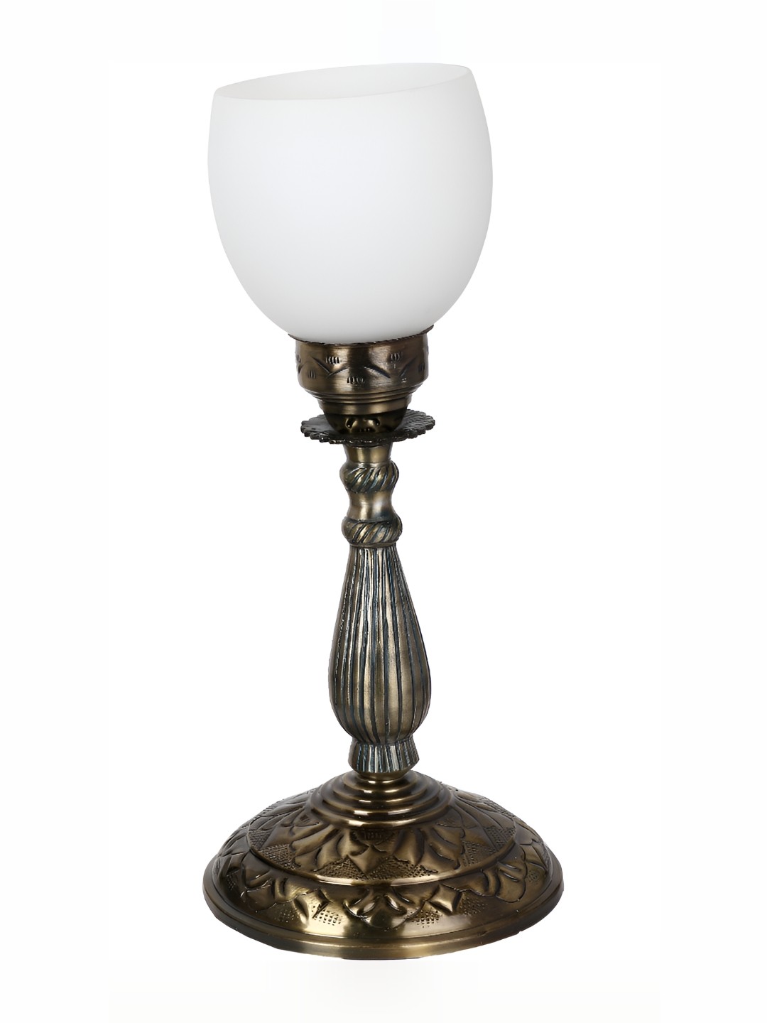 

1ST TIME White & Gold-Toned Metal Traditional Abstract Shaped Table Lamp