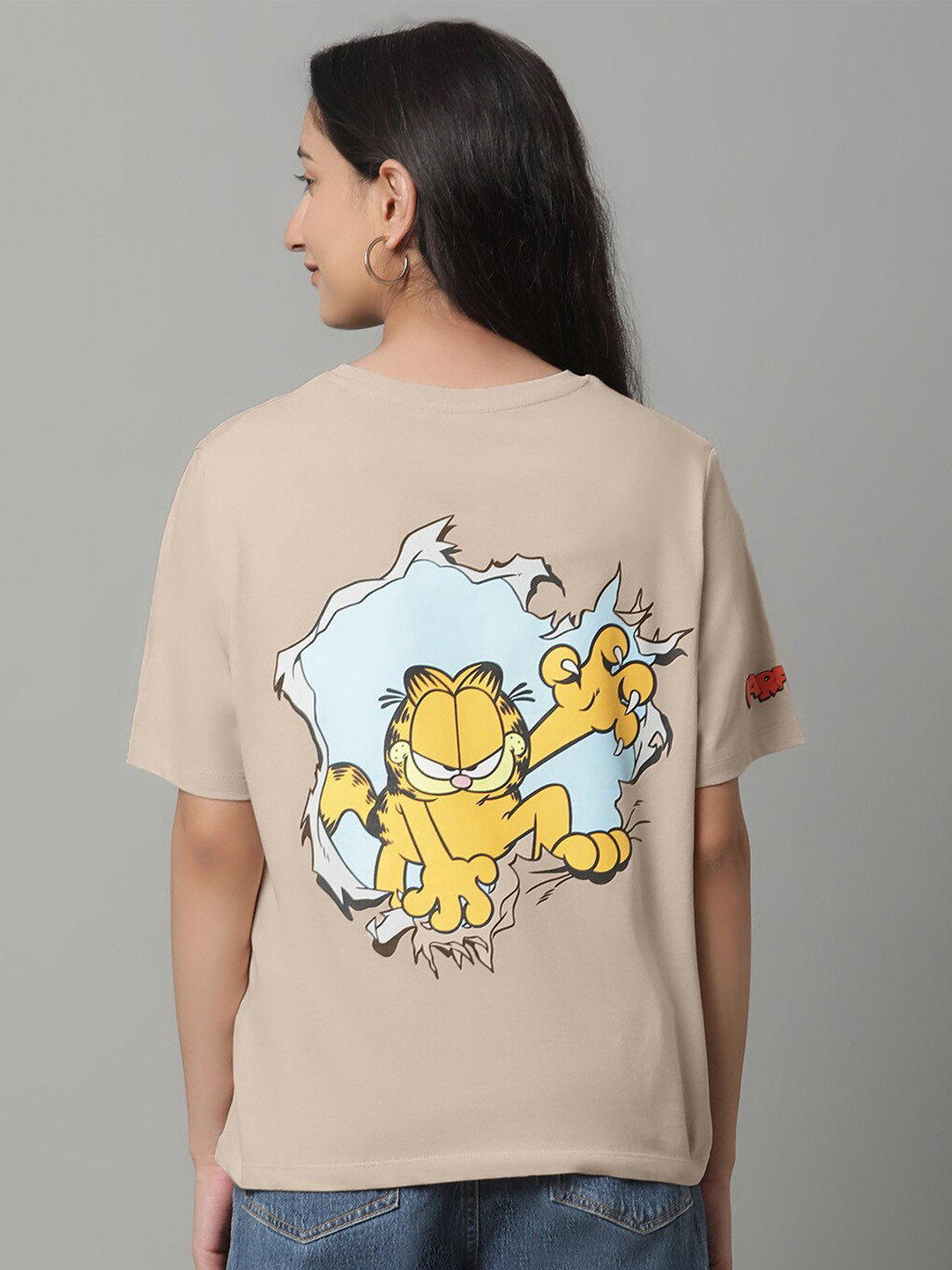 

Free Authority Garfield Printed Pure Cotton Relaxed Fit T-Shirt, Beige