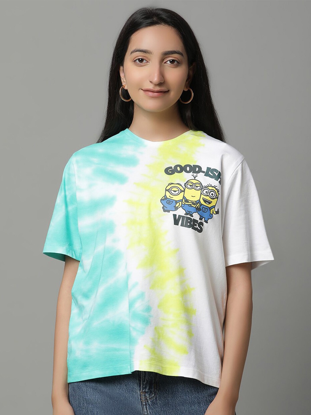 

Free Authority Minions Printed Pure Cotton Relaxed Fit Tshirt, Blue