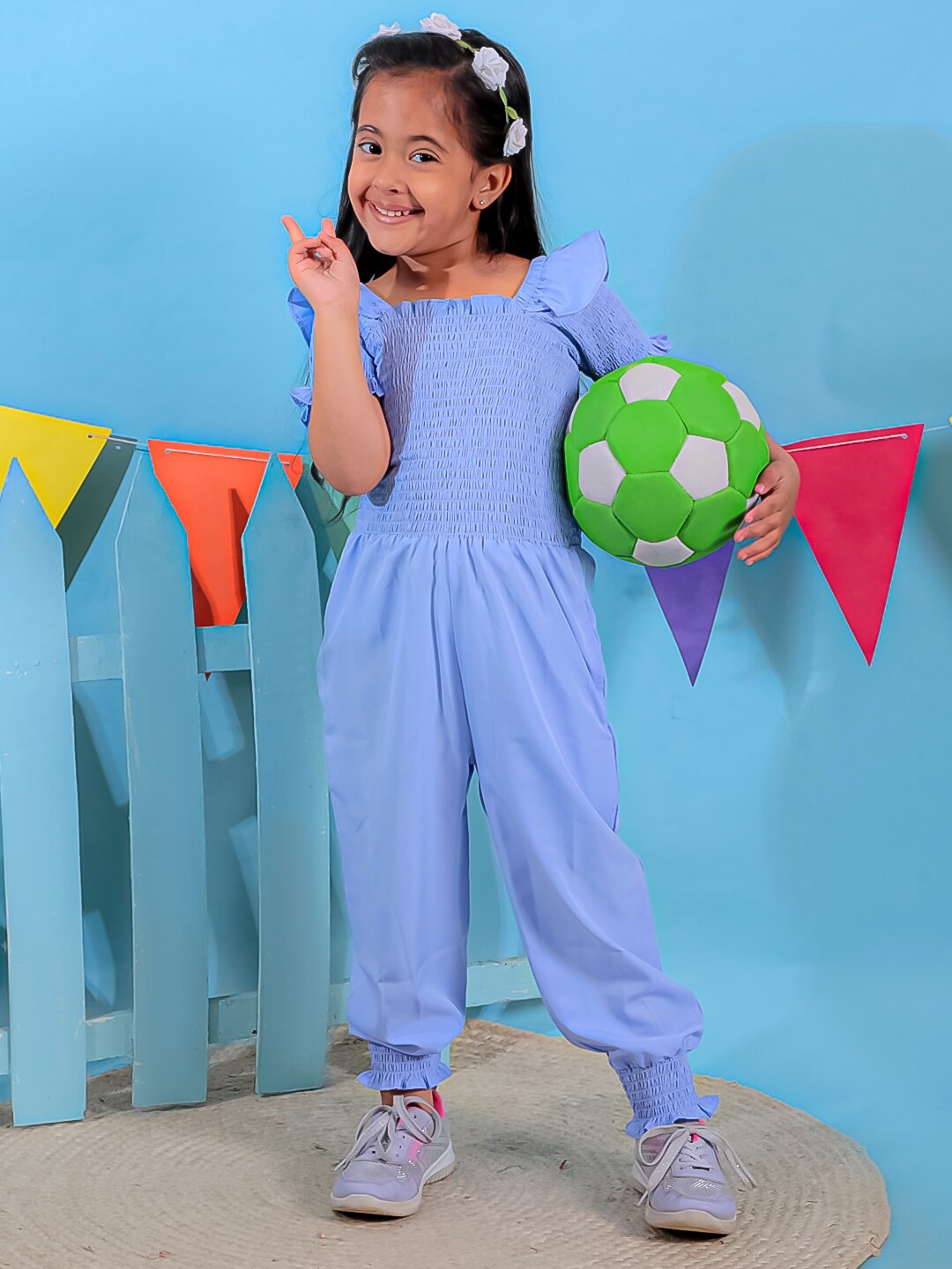 

Stuffie Land Girls Basic Jumpsuit, Blue