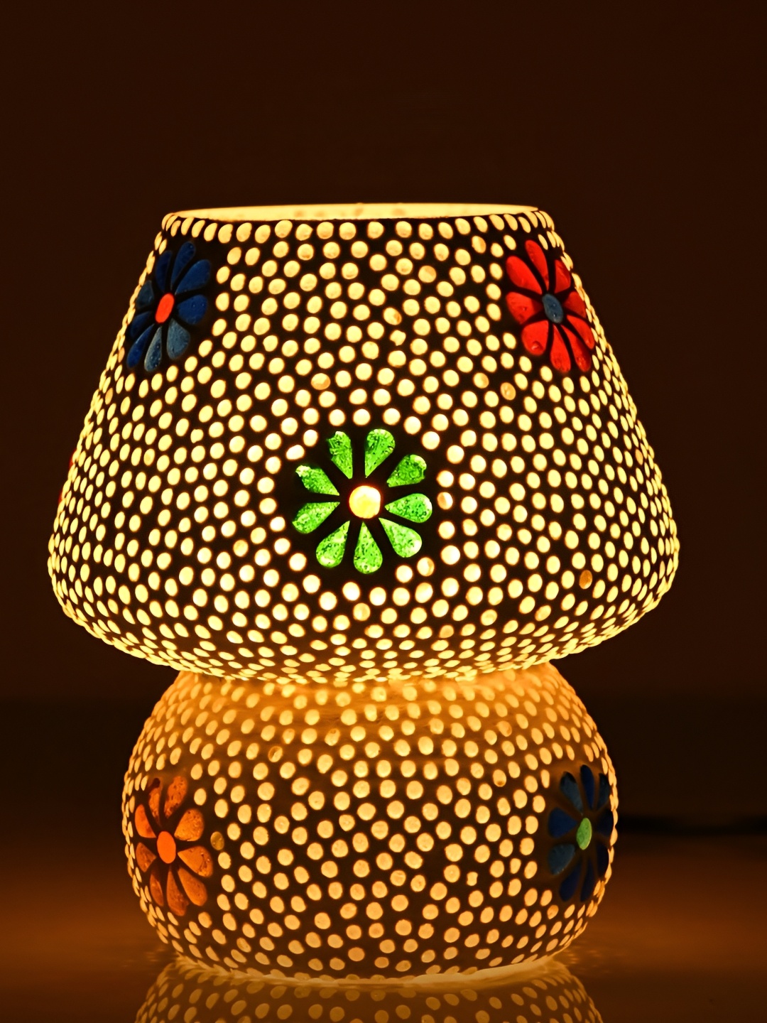 

1ST TIME Yellow & Green Textured Glass Contemporary Table Lamp