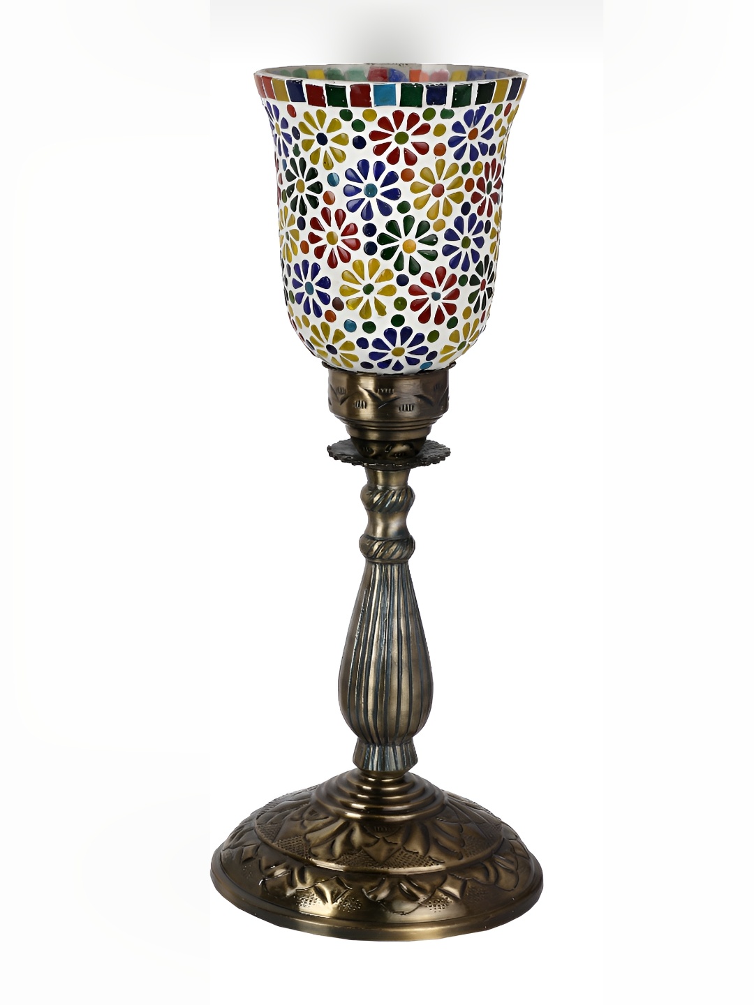 

1ST TIME White & Blue Textured Abstract Shaped Traditional Table Lamp