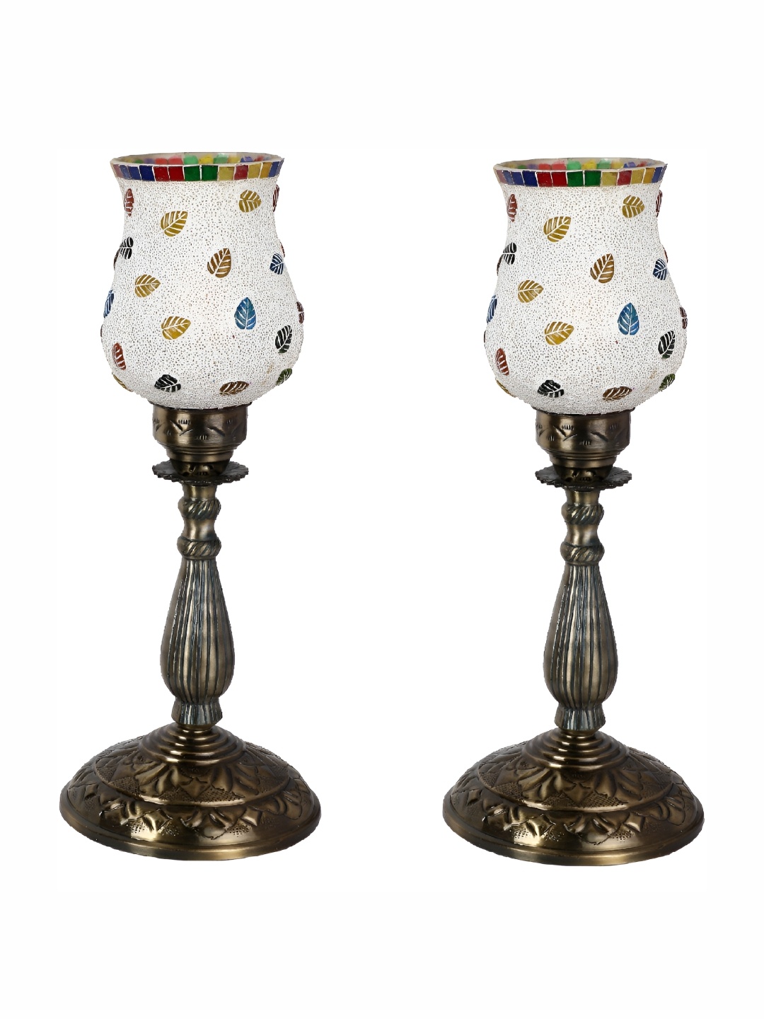 

1ST TIME Black & White 2 Pieces Printed Traditional Abstract Shaped Table Lamps