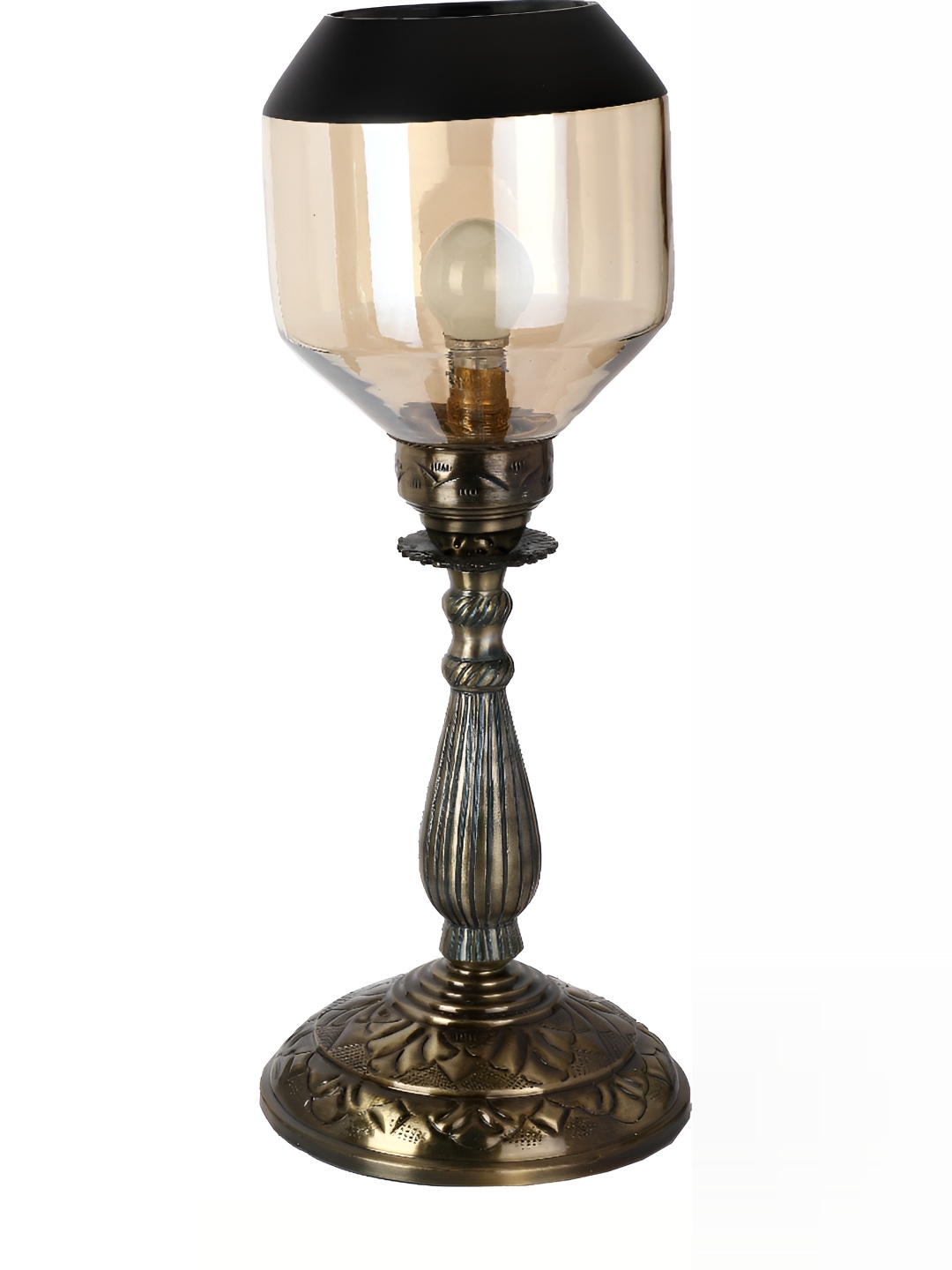 

1ST TIME Yellow & Gold Toned Traditional Bell Shaped Table Lamp