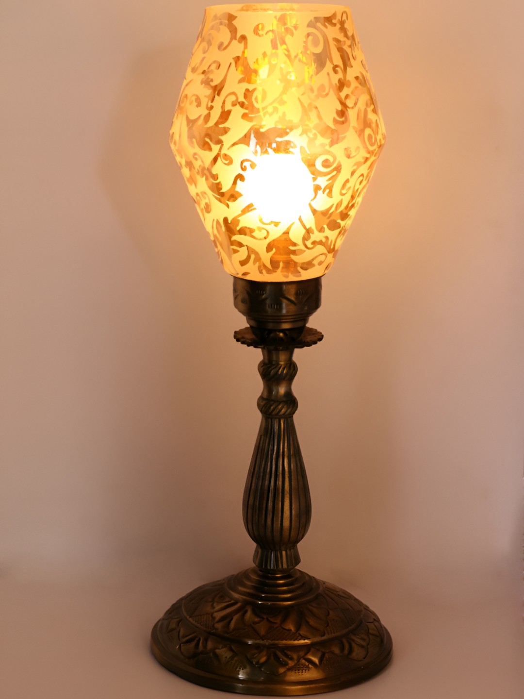 

1ST TIME Brown Textured Metal Abstract Shaped Table Lamp