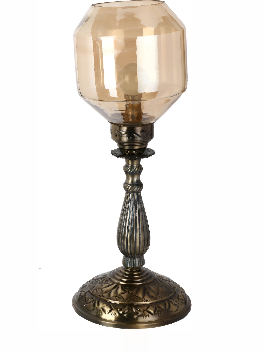 

1ST TIME Gold Toned & Transparent Metal Traditional Table Lamp