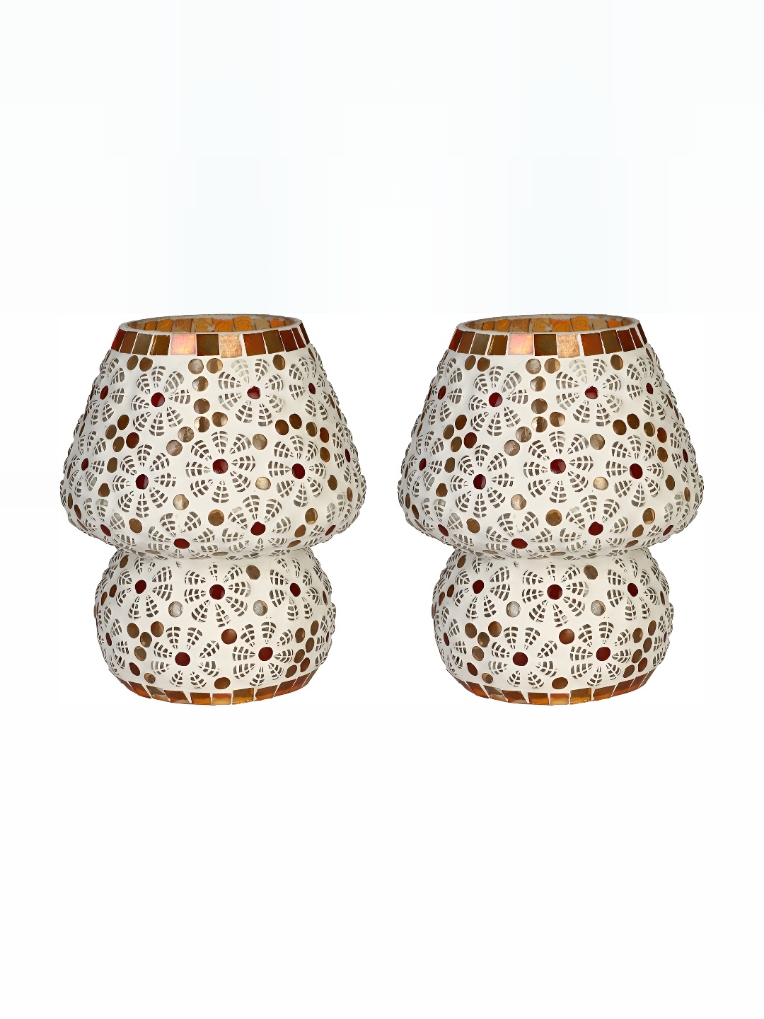 

1ST TIME White 2 Pieces Textured Glass Traditional Table Lamps