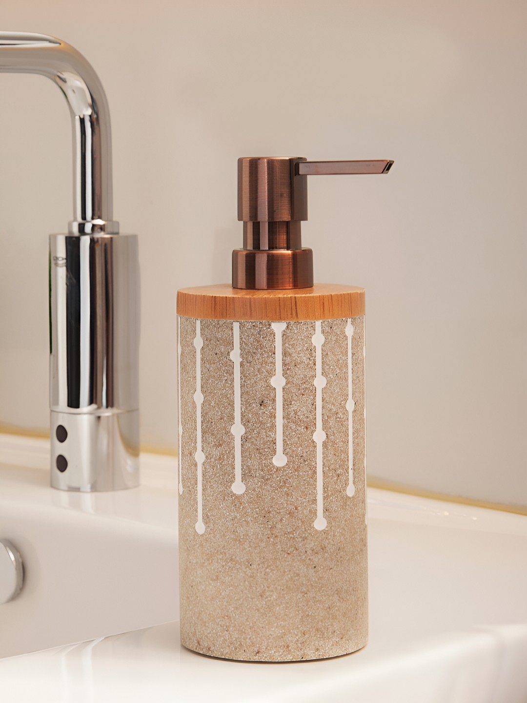 

OBSESSIONS Brown Textured Polyresin Soap Dispenser