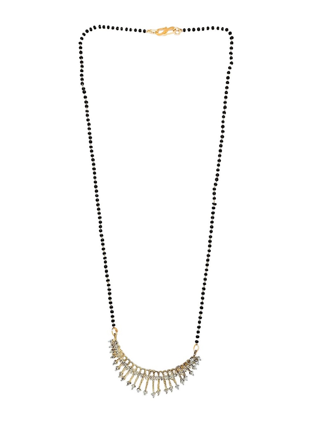 

FEMMIBELLA Set of 3 Gold Plated Artificial Stones and Beads Mangalsutra
