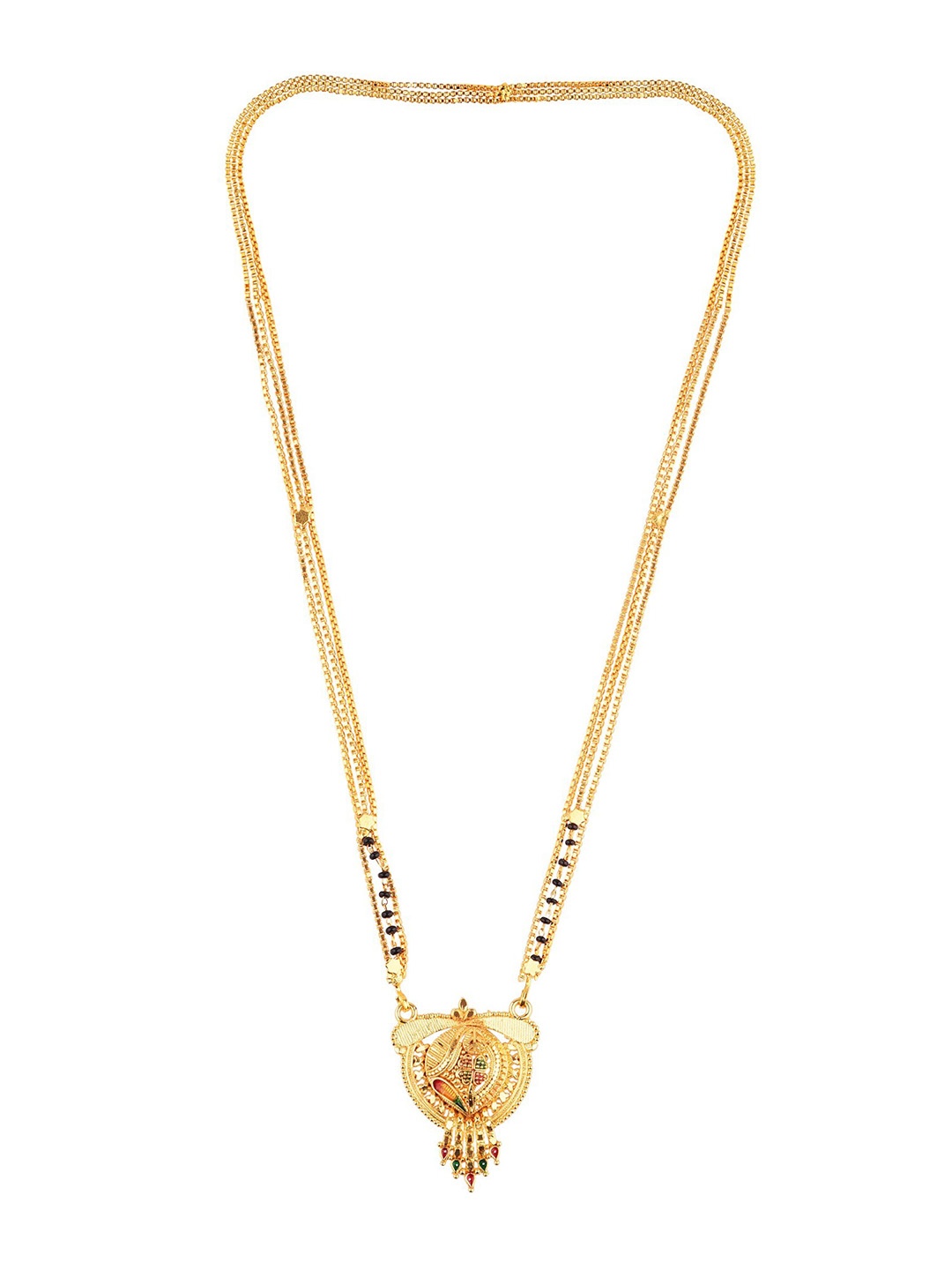 

FEMMIBELLA Set of 3 Gold-Plated Beaded Mangalsutras