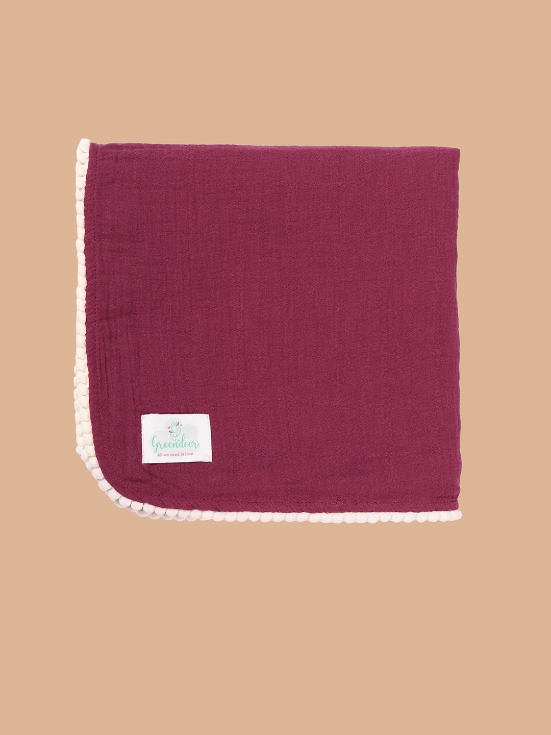 

Greendeer Infants Pure Crinkle Cotton Swaddle Cloth, Maroon
