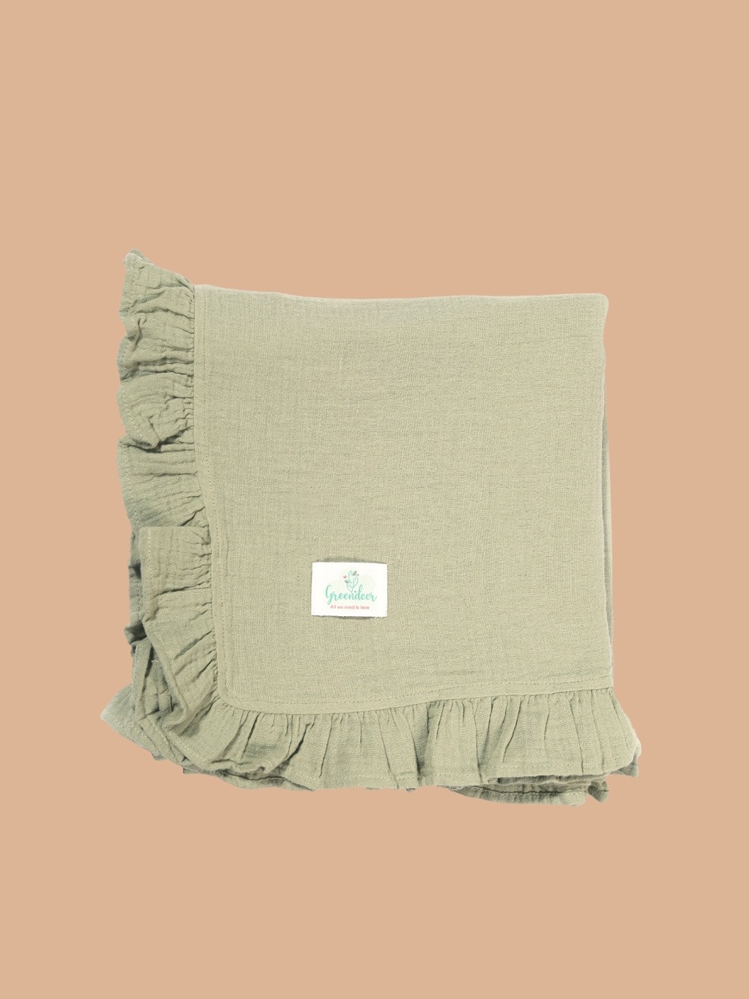 

Greendeer Infants Crinkle Double Cotton Swaddle Cloth, Green