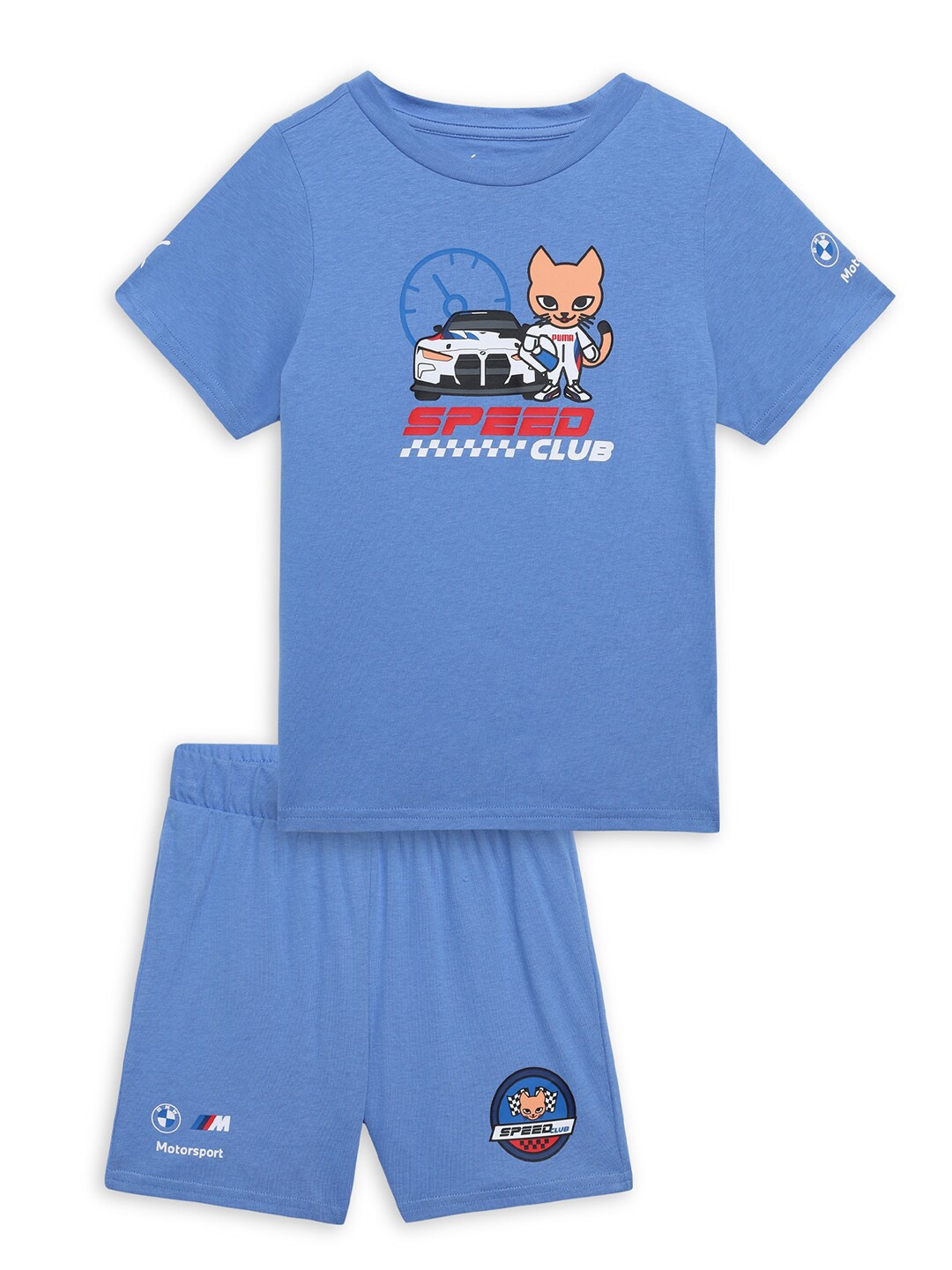 

Puma Infants Printed Pure Cotton T-Shirt With Shorts Clothing Set, Blue