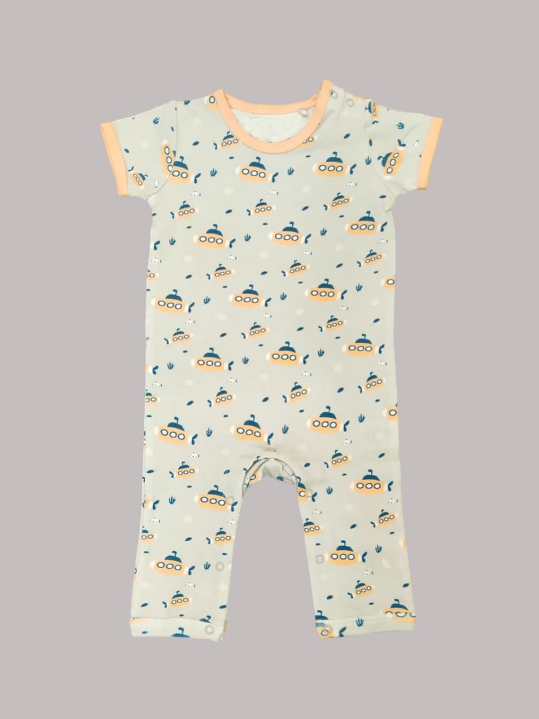 

BAESD Infants Printed Pure Cotton Rompers, Grey