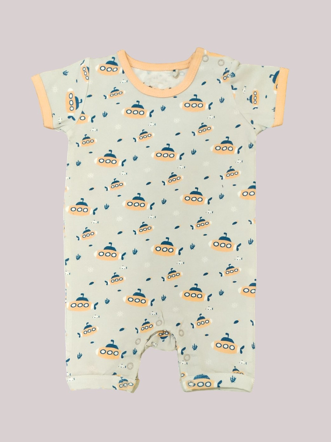 

BAESD Infants Printed Pure Cotton Rompers, Grey