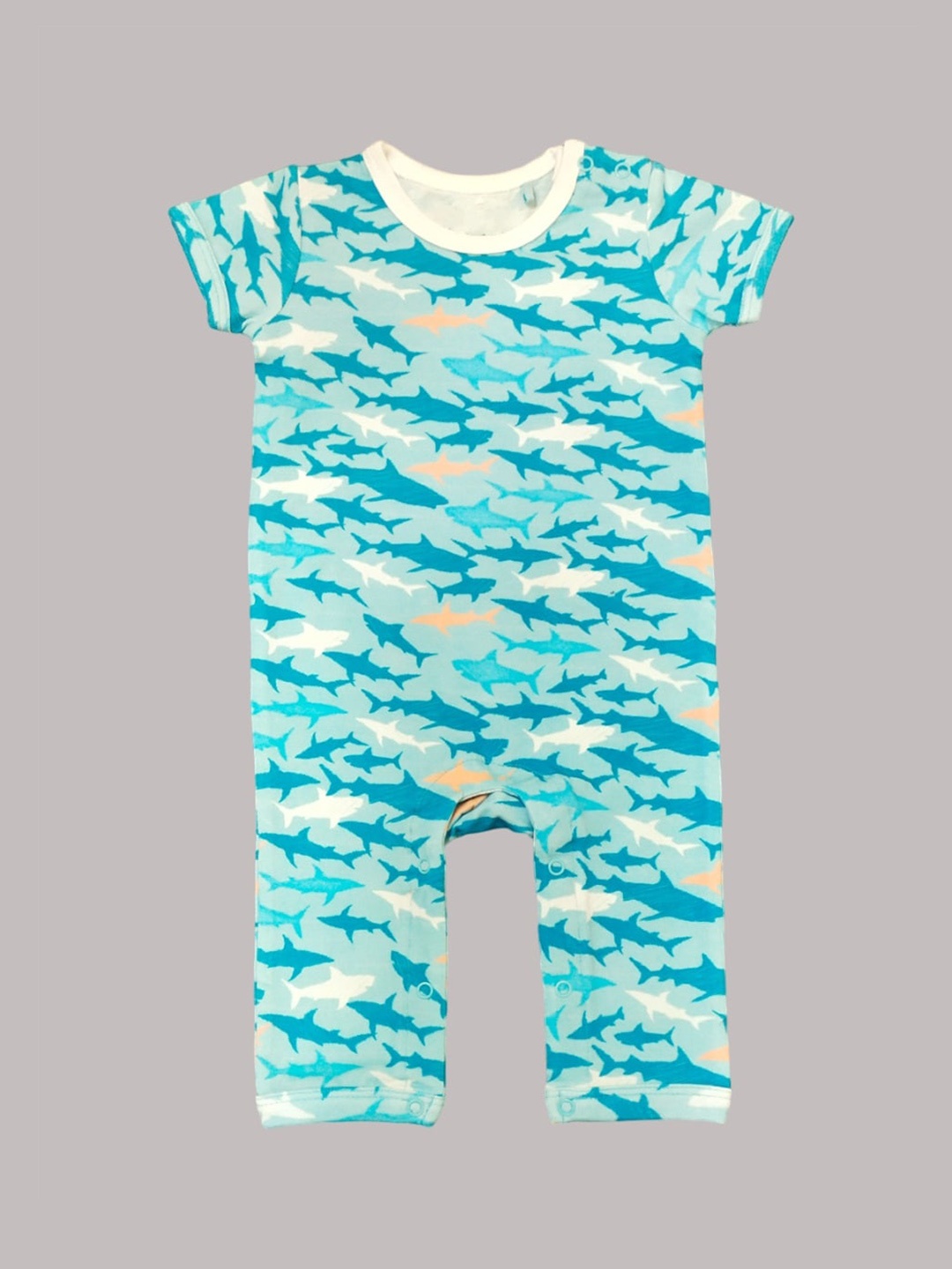 

BAESD Infants Printed Pure Cotton Rompers, Blue