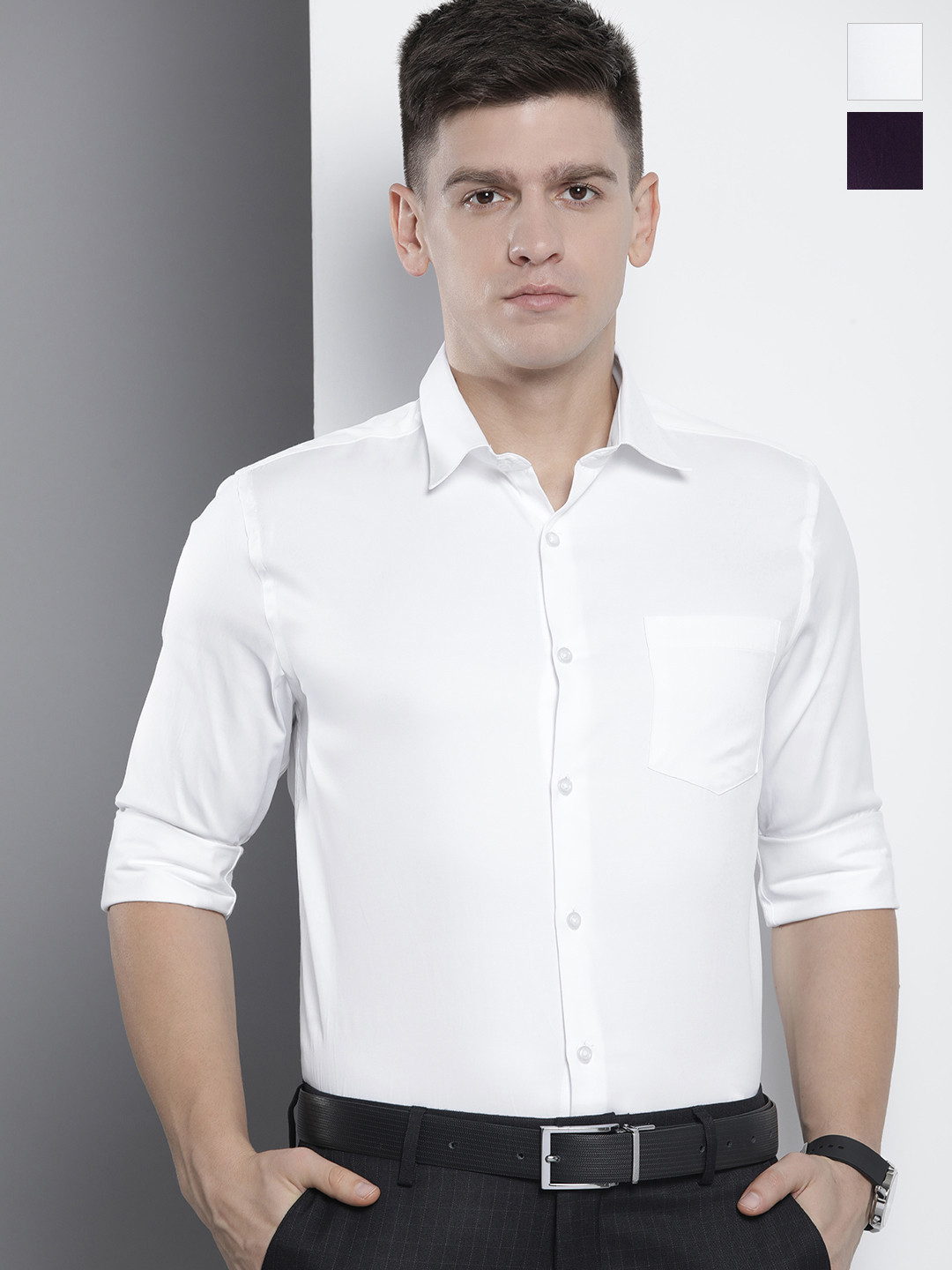 

Luxe by TIGC Pack Of 2 Cutaway Collar Formal Shirts, White