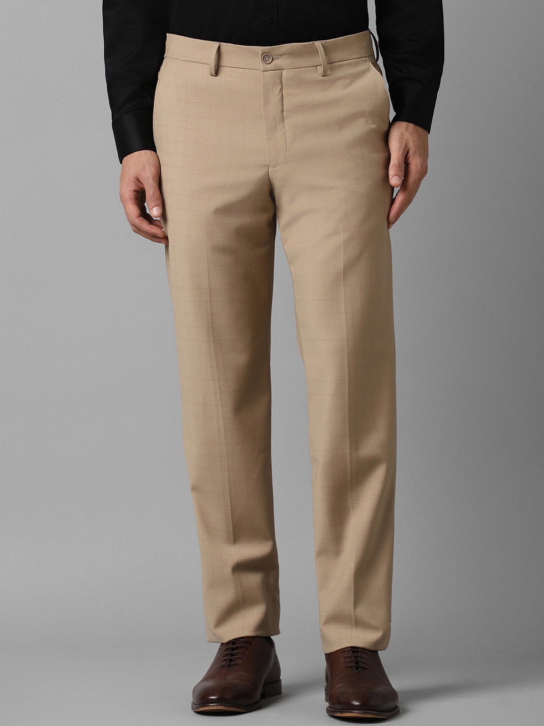 

Louis Philippe Men Mid-Rise Slim Fit Formal Trousers, Brown