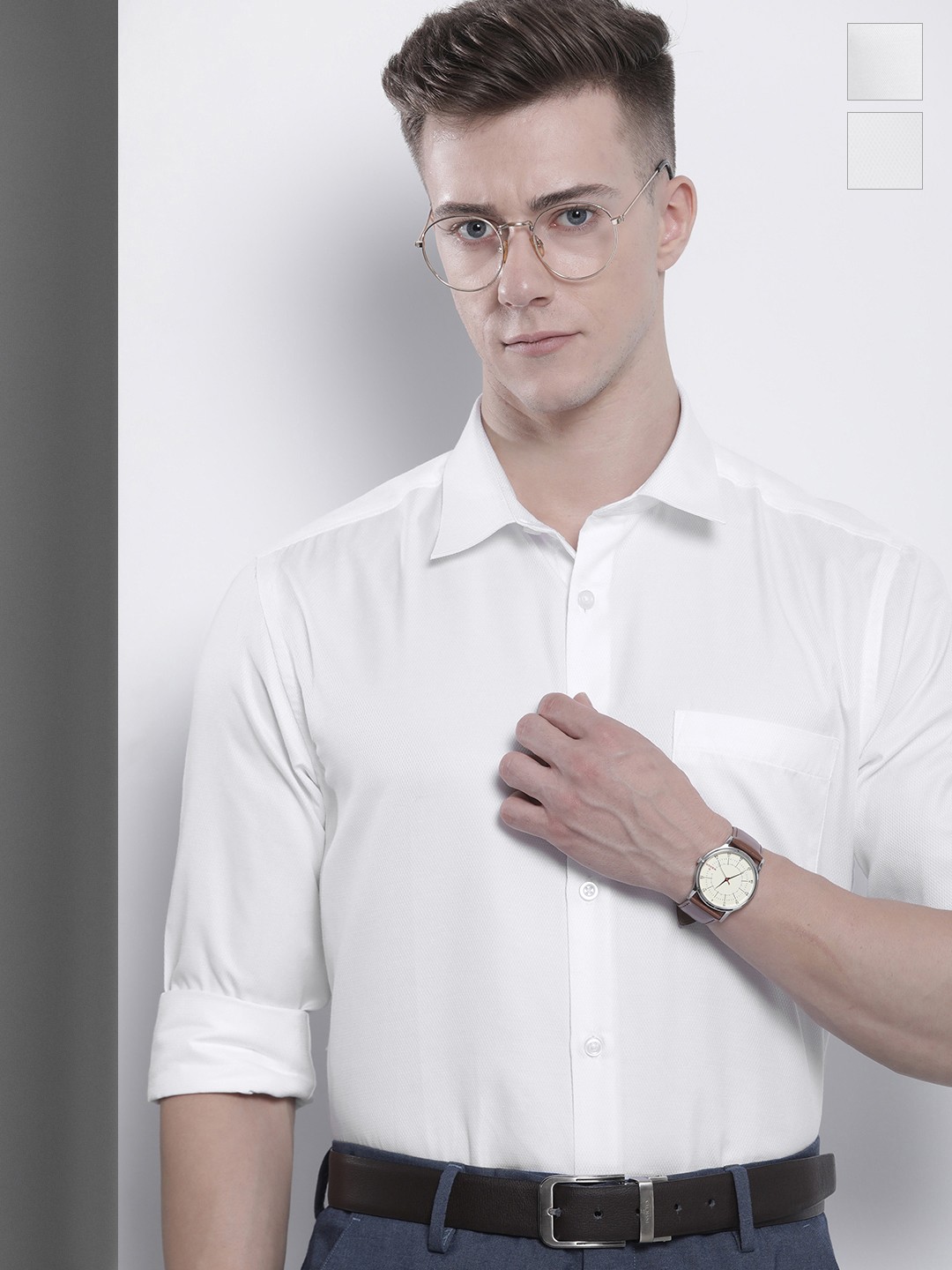 

Luxe by TIGC Pack Of 2 Cutaway Collar Cotton Formal Shirts, White