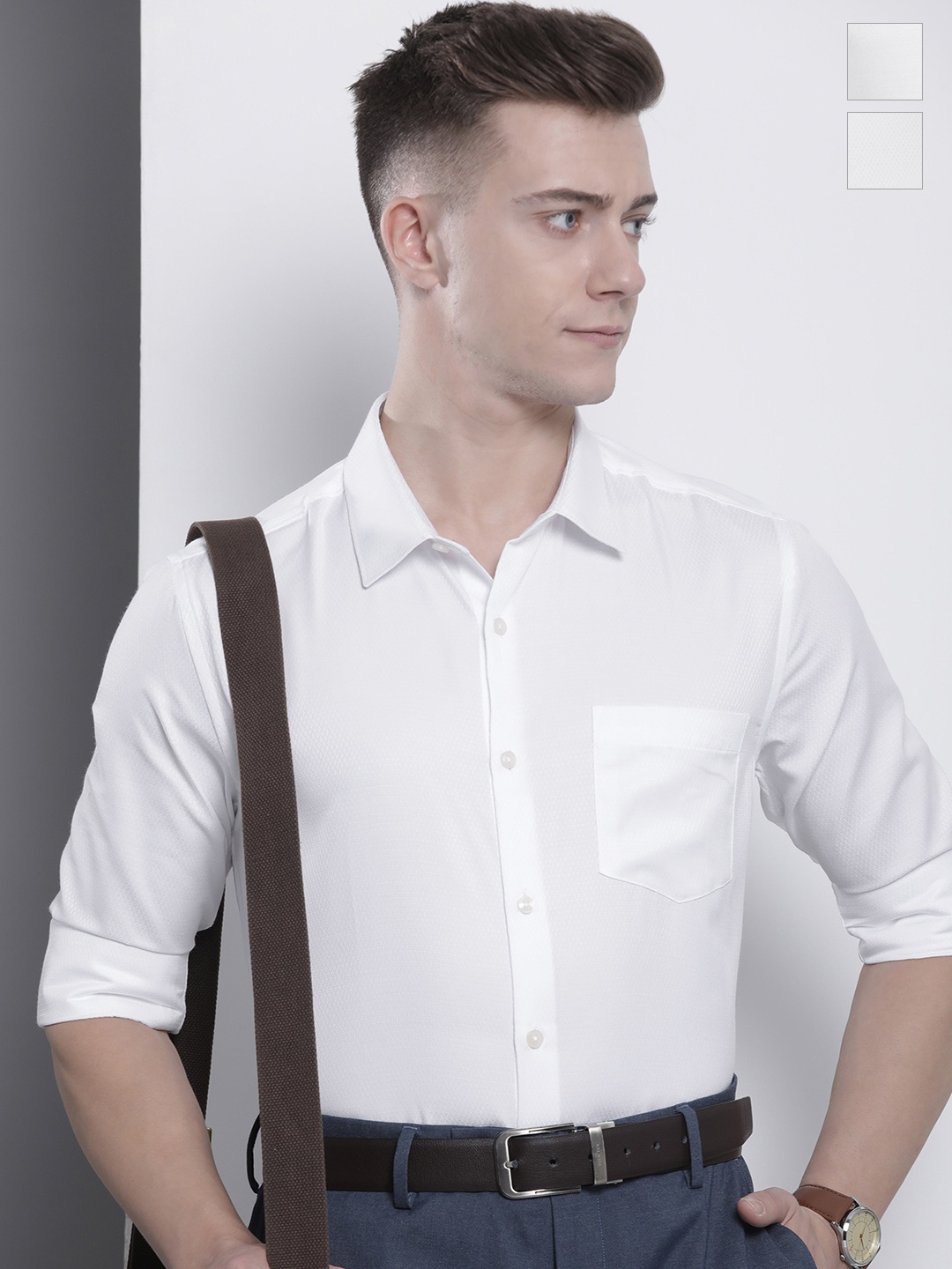 

Luxe by TIGC Pack Of 2 Cutaway Collar Cotton Formal Shirts, White
