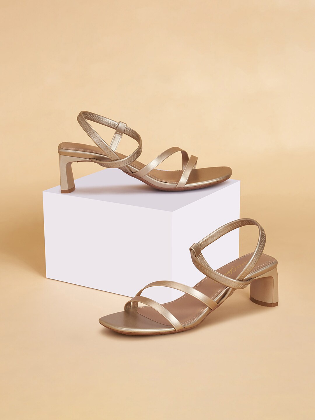 

Forever Glam by Pantaloons Open Toe Block Heels, Gold