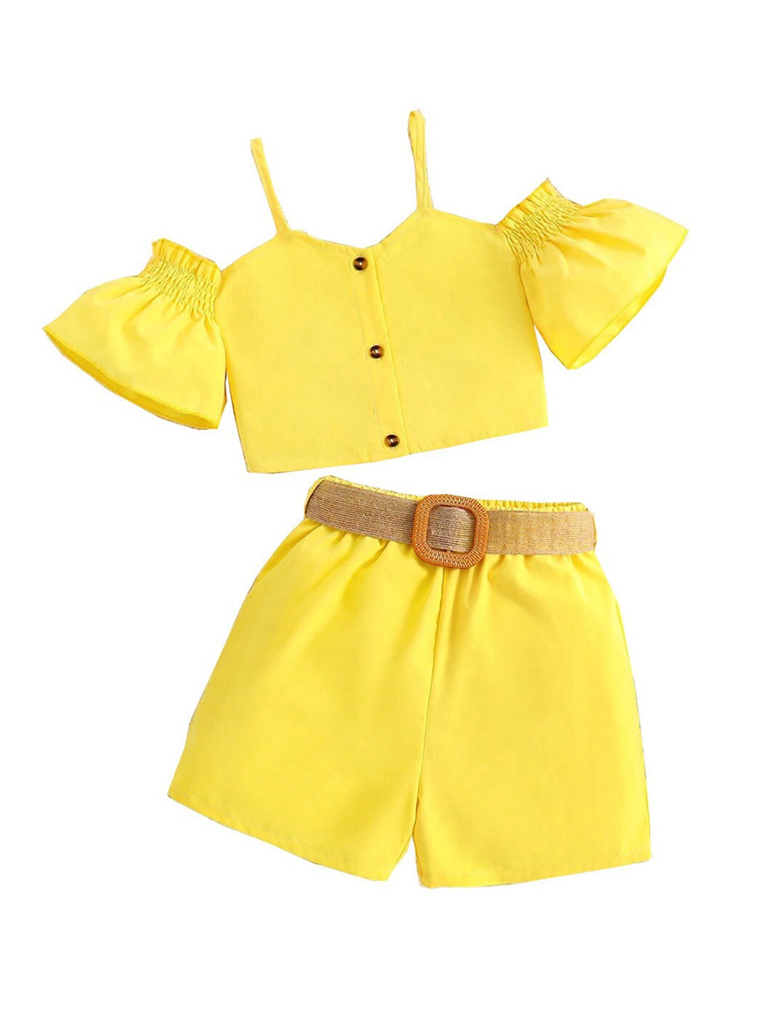 

StyleCast x Revolte Girls Yellow Shoulder Straps Top with Shorts