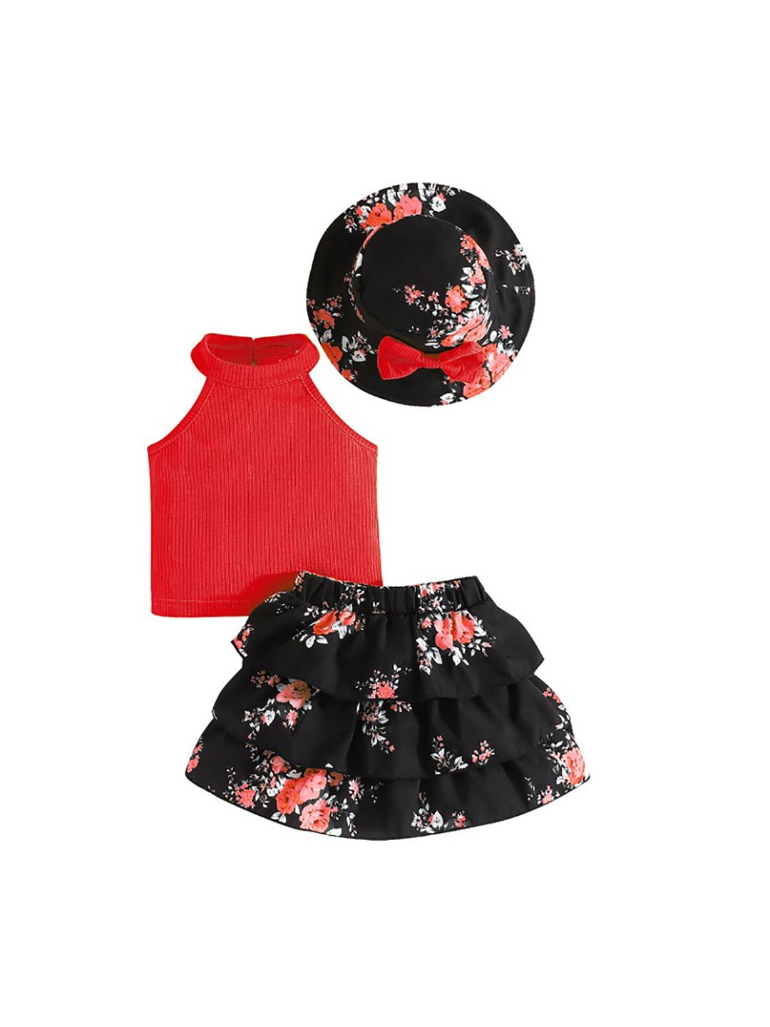 

StyleCast x Revolte Girls Halter Neck Top With Skirt, Red
