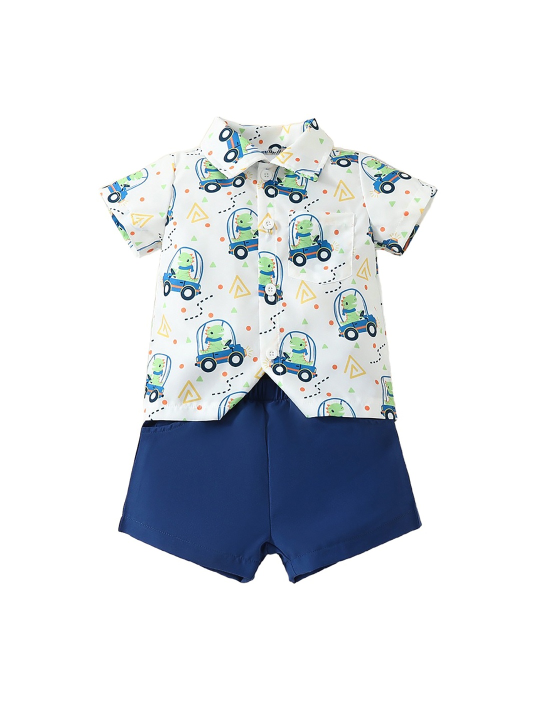 

StyleCast x Revolte Boys Blue & White Printed Shirt with Shorts