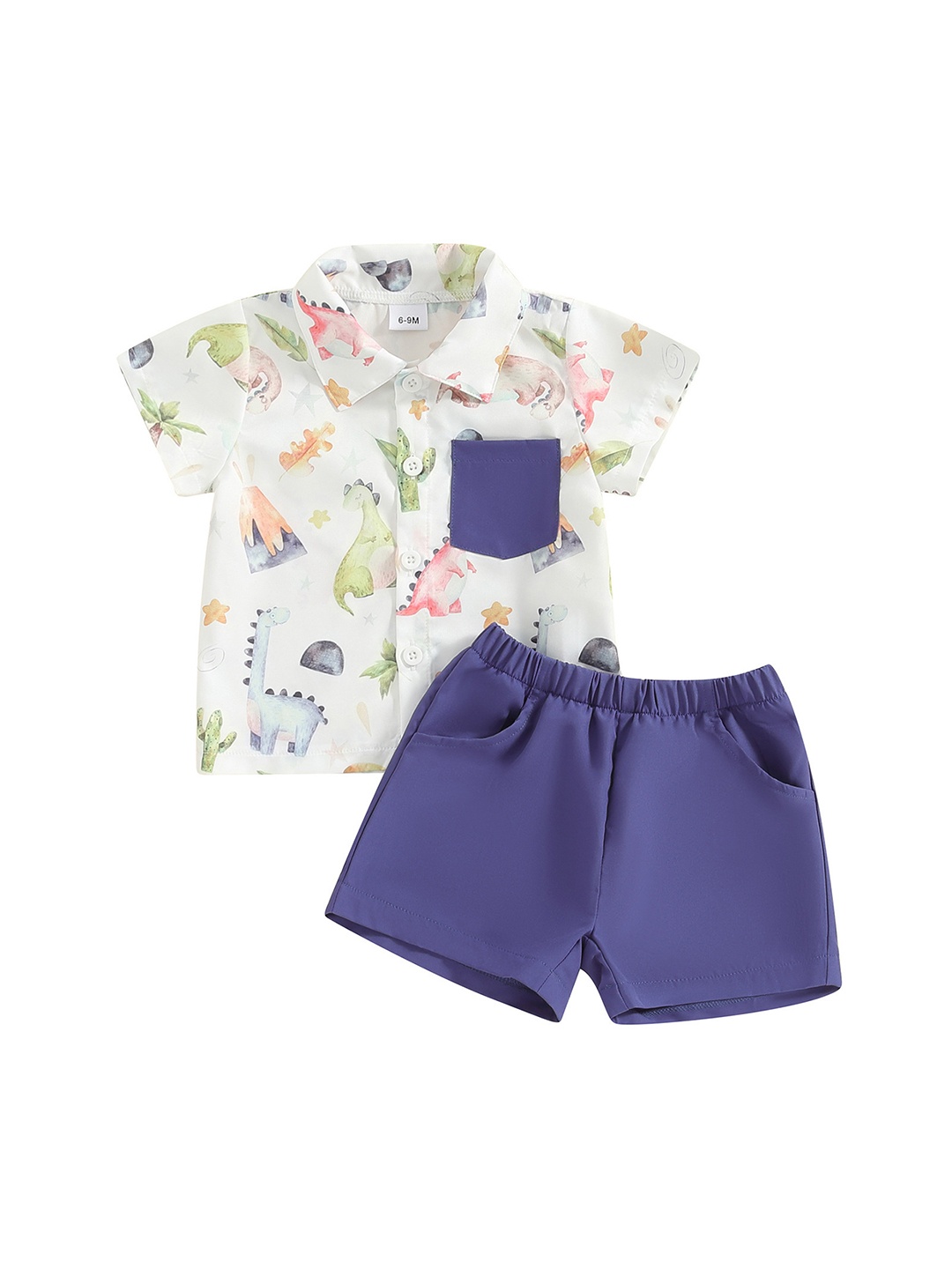 

StyleCast x Revolte Boys Purple & White Printed Shirt with Shorts