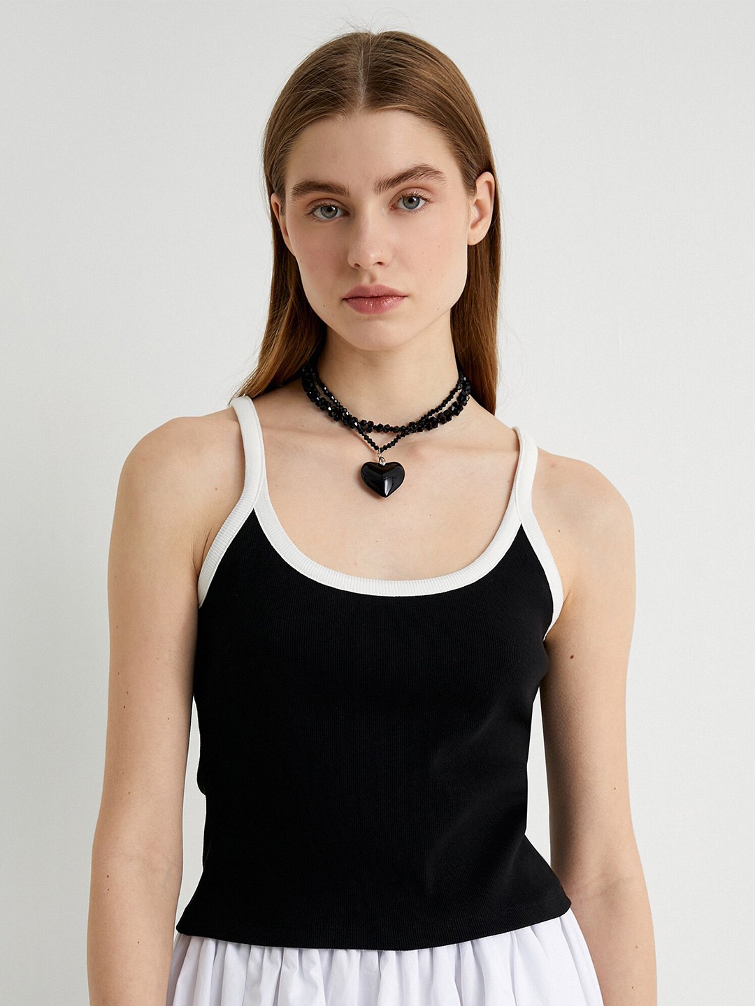 

Koton Shoulder Straps Cotton Top, Black