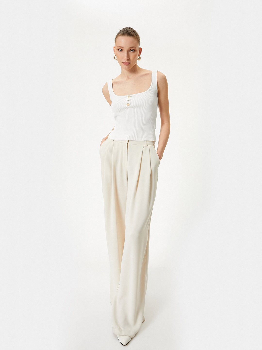 

Koton Shoulder Straps Top, Beige
