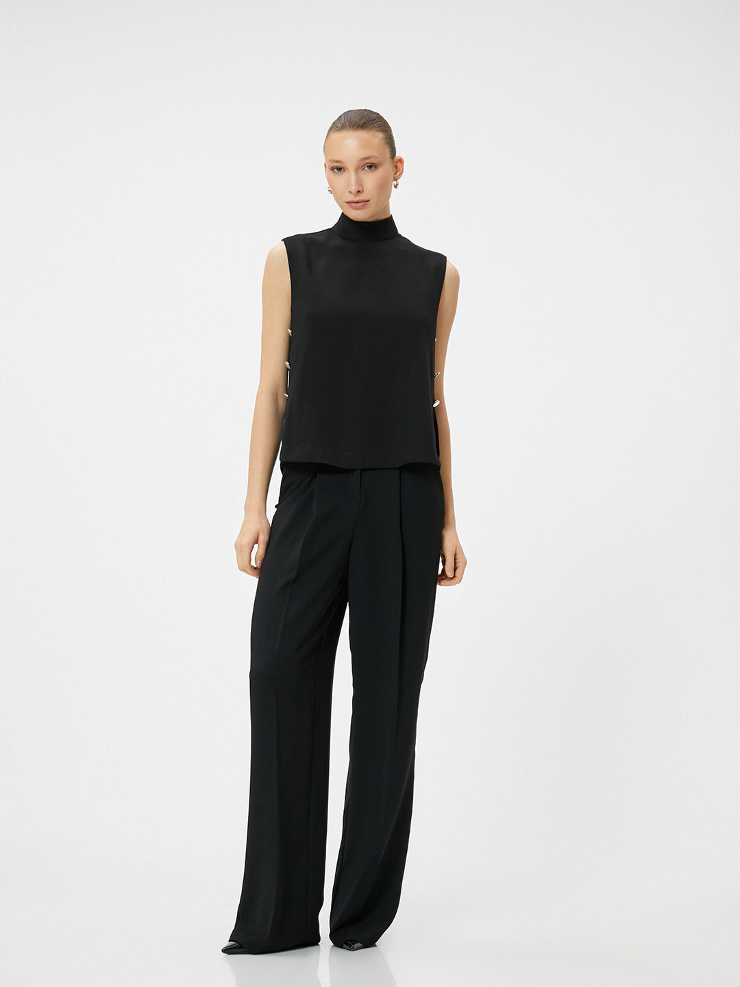 

Koton High Neck Regular Top, Black