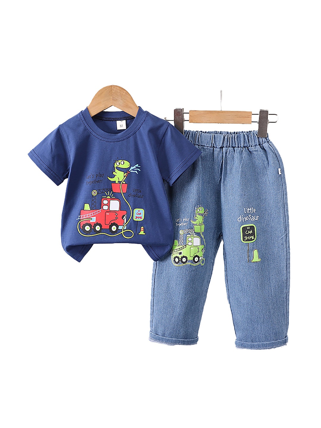 

StyleCast x Revolte Boys Short Sleeves Printed T-shirt with Trousers, Navy blue