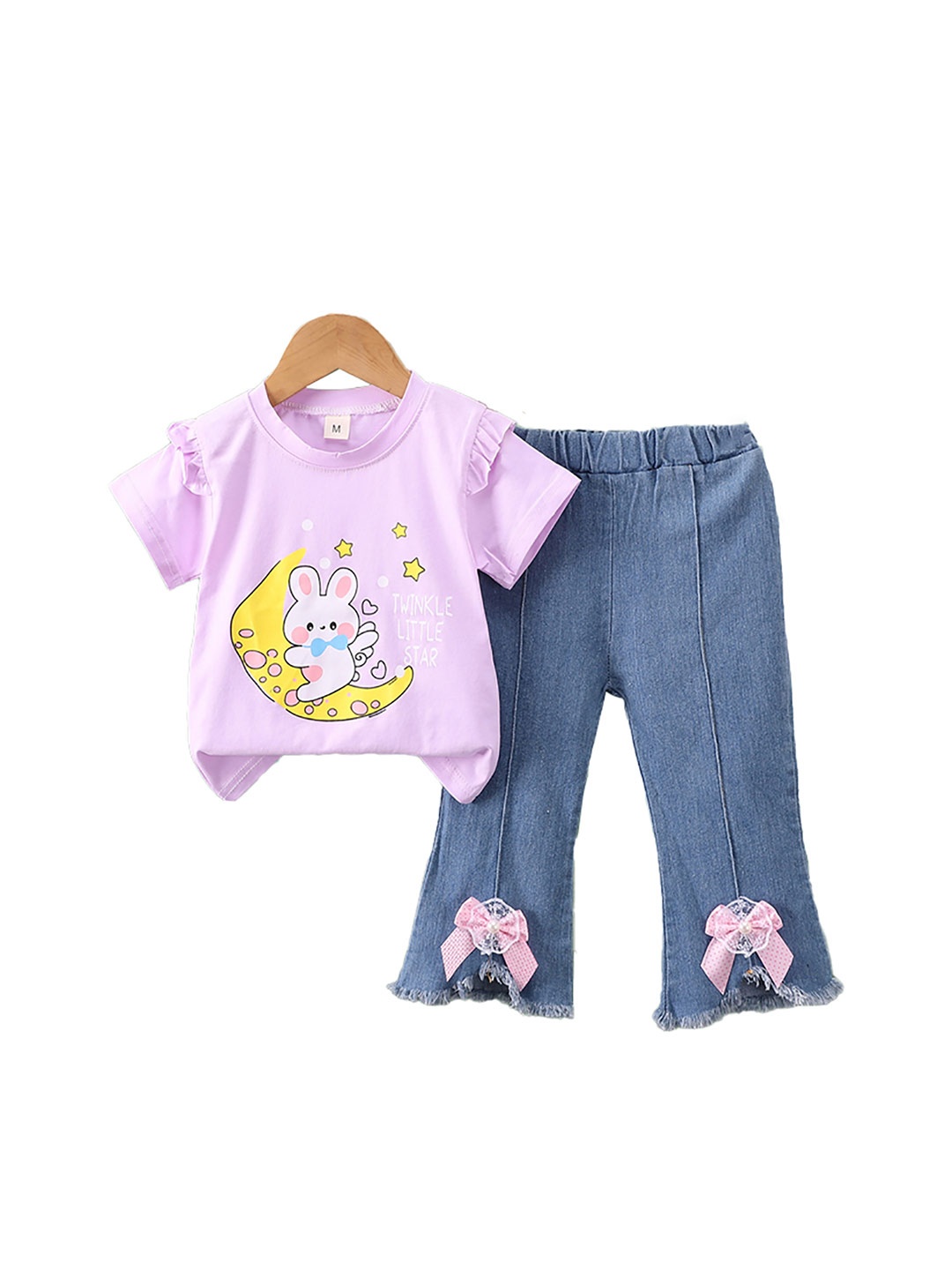 

StyleCast x Revolte Girls Purple Graphic Printed T-shirt with Trousers