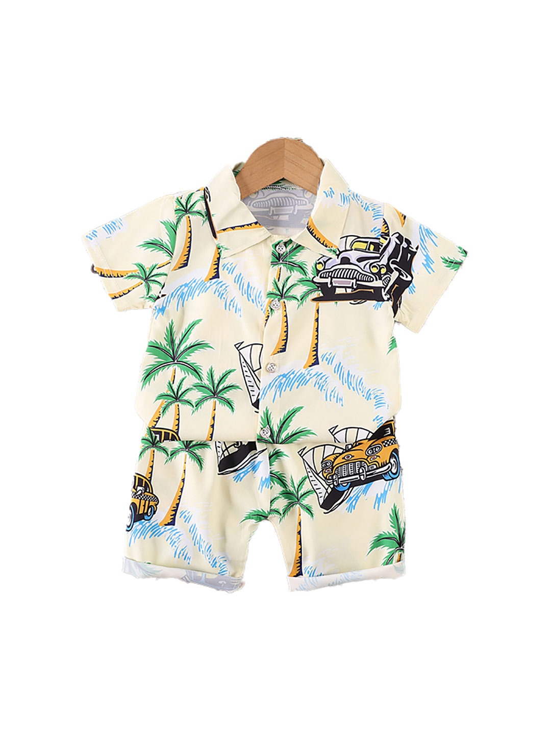 

StyleCast x Revolte Boys Short Sleeves Printed Shirt with Shorts, Beige