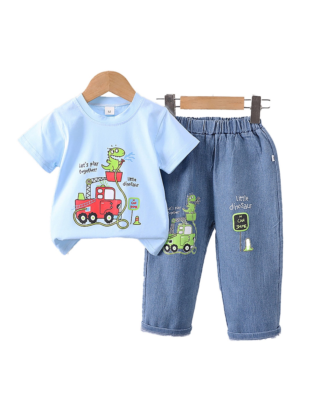 

StyleCast x Revolte Boys Short Sleeves Printed T-shirt with Trousers, Blue