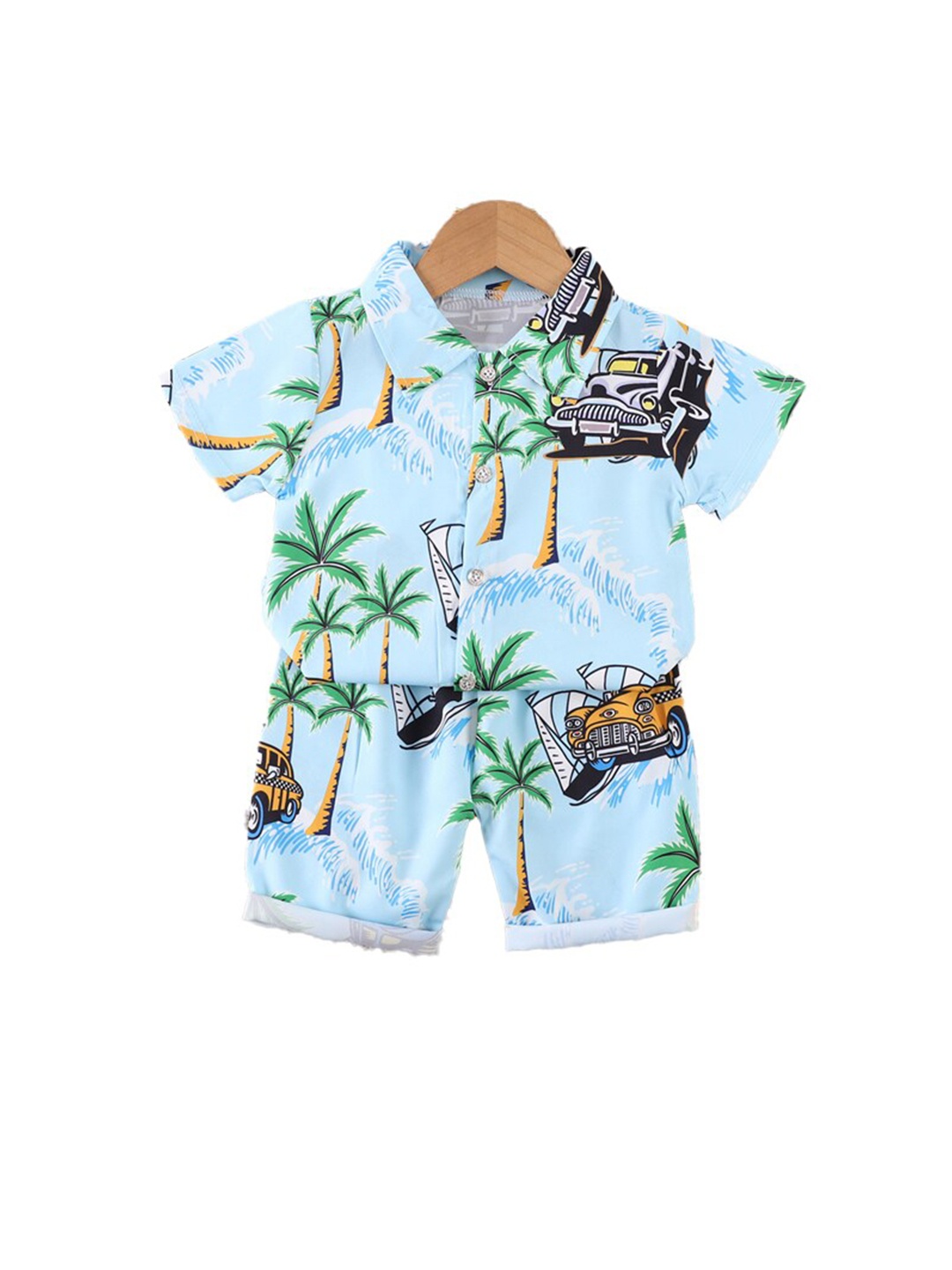 

StyleCast x Revolte Boys Printed Short Sleeves Shirt With Shorts, Blue