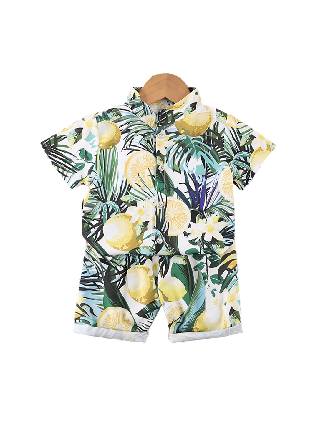 

StyleCast x Revolte Boys Printed Short Sleeves Shirt With Shorts, Green