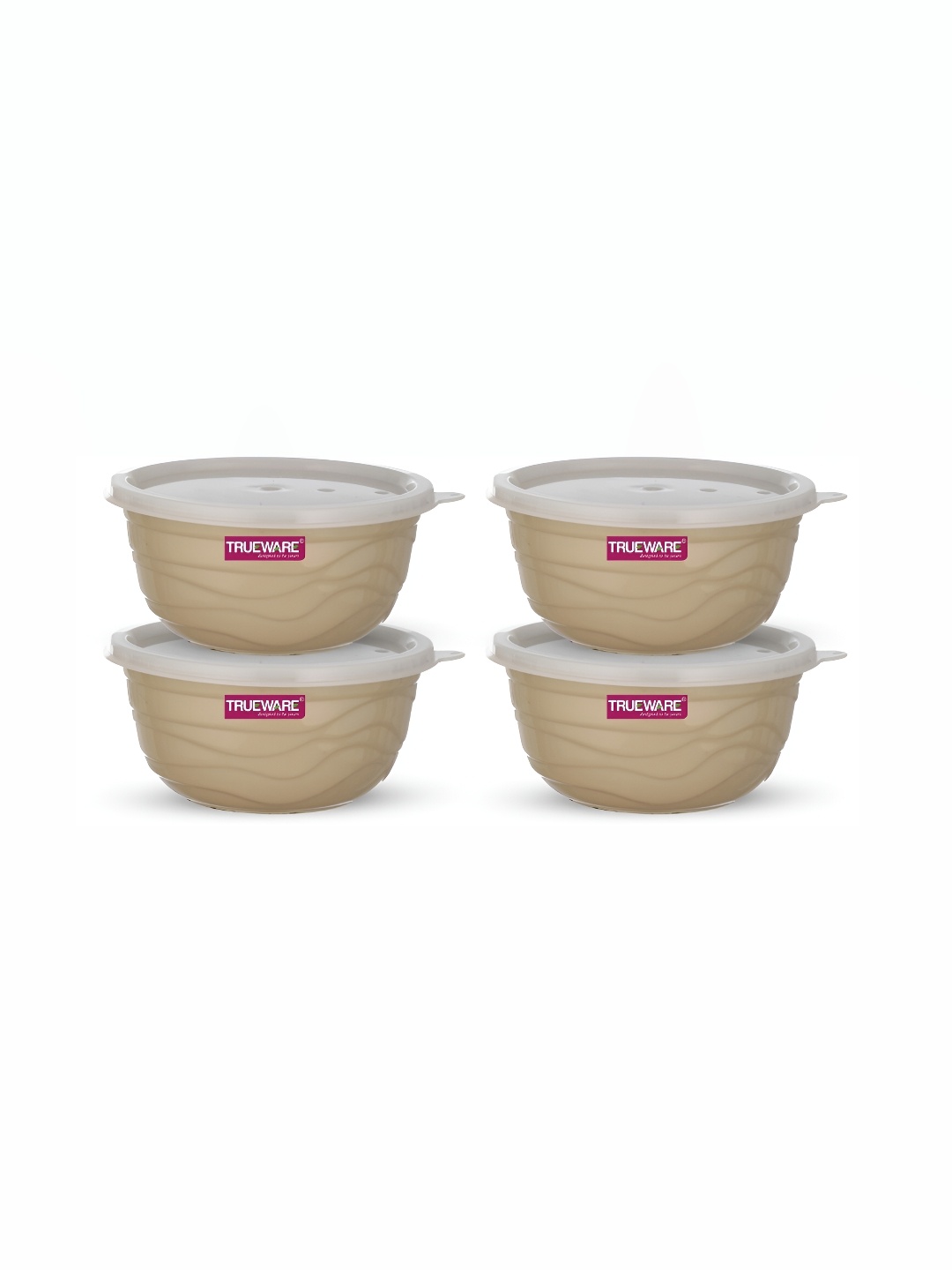 

Trueware Beige & Cream 4 Pcs Dishwasher Safe Food Containers 1.4 L