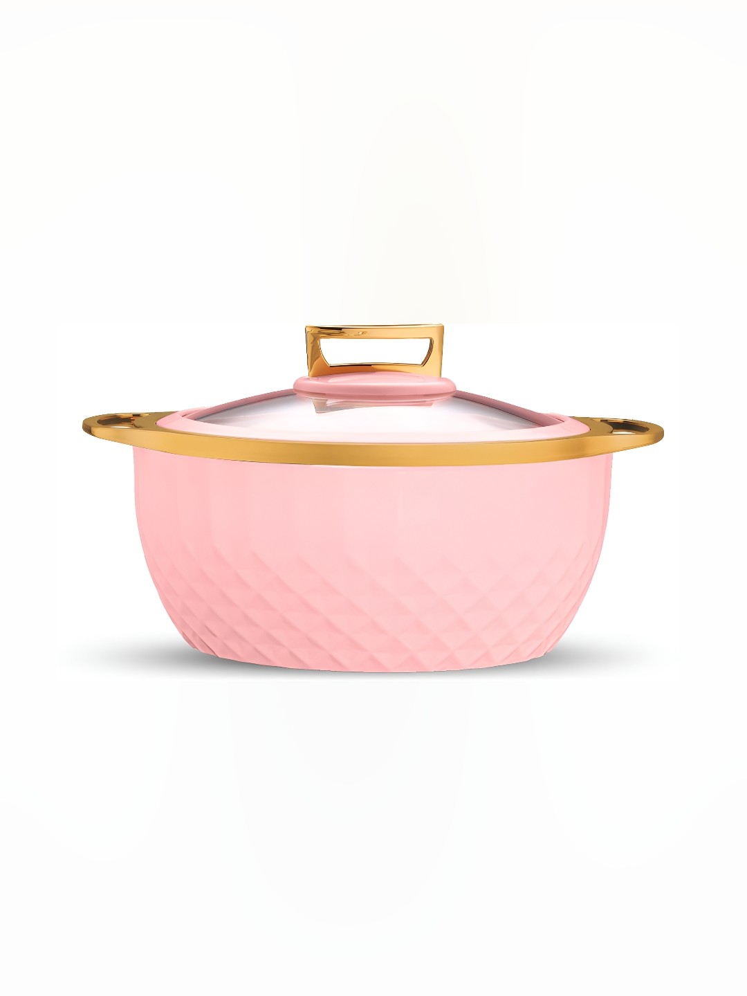 

Trueware Pink & Gold Toned Textured Stainless Steel Dishwasher Safe Serve Casserole